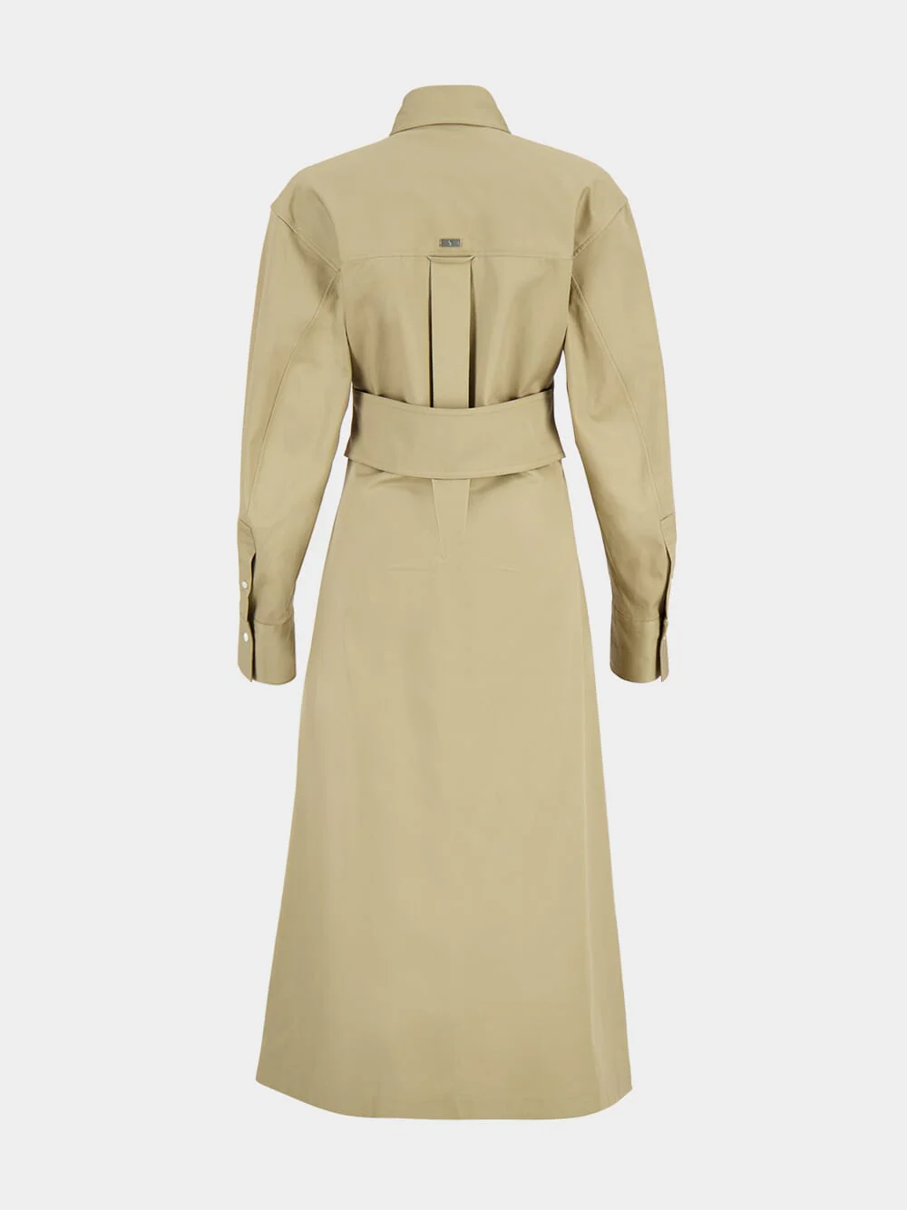 Beige Cotton Fitted Shirt Dress - Image 4