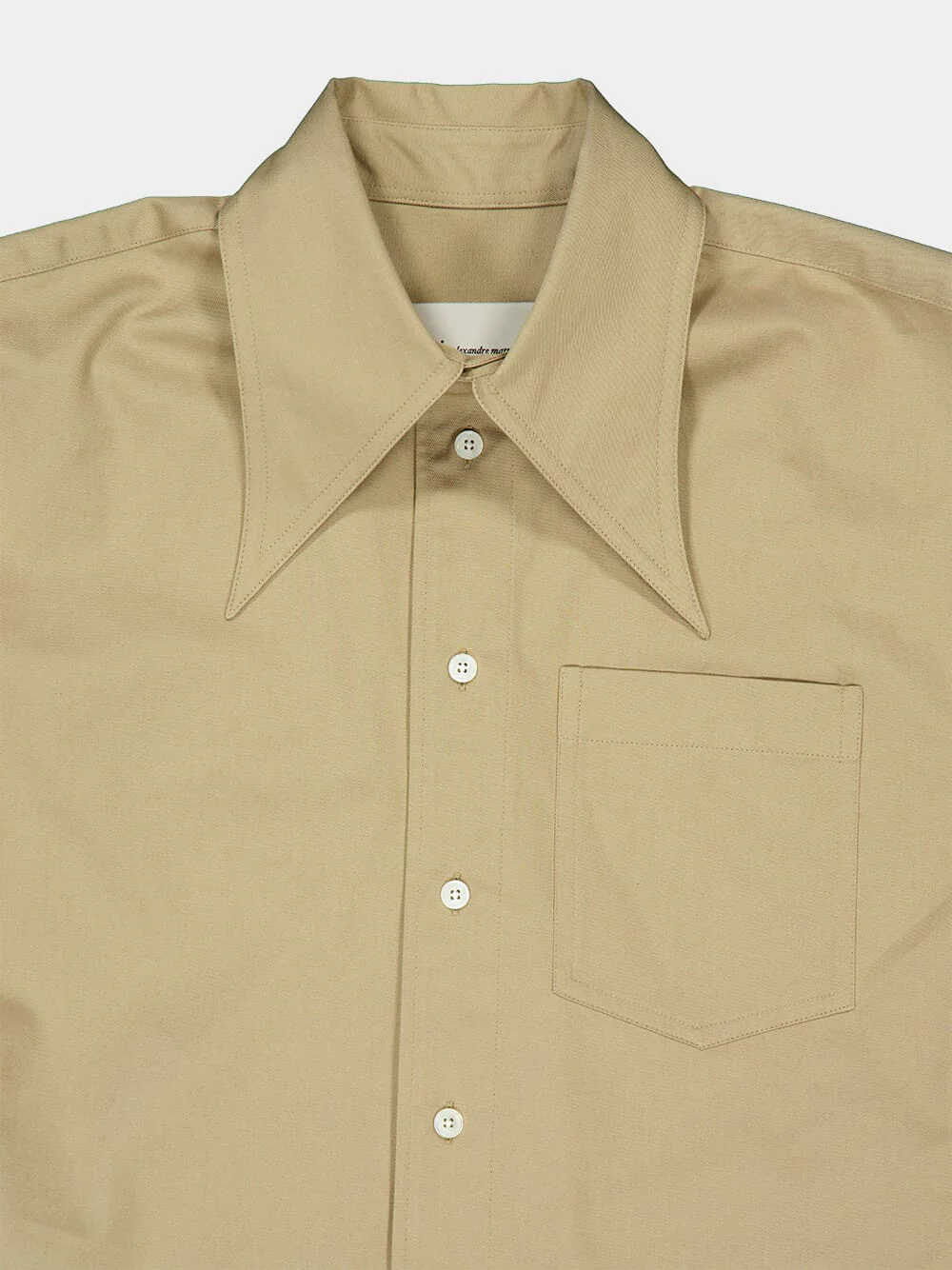Beige Cotton Fitted Shirt Dress - Image 6