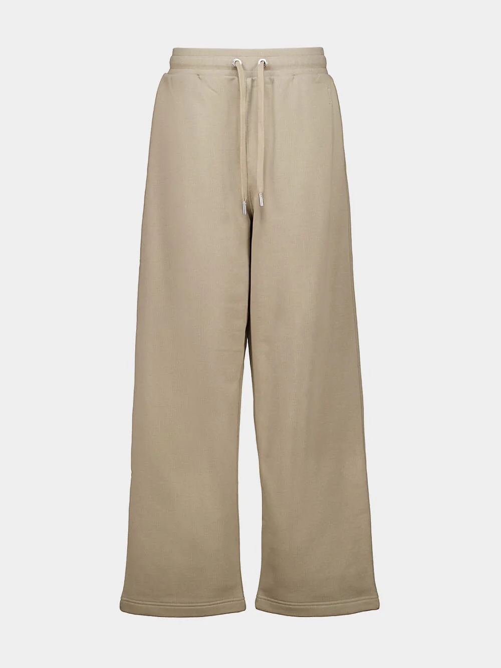 Beige Taupe Embossed Cotton Jogging Trousers