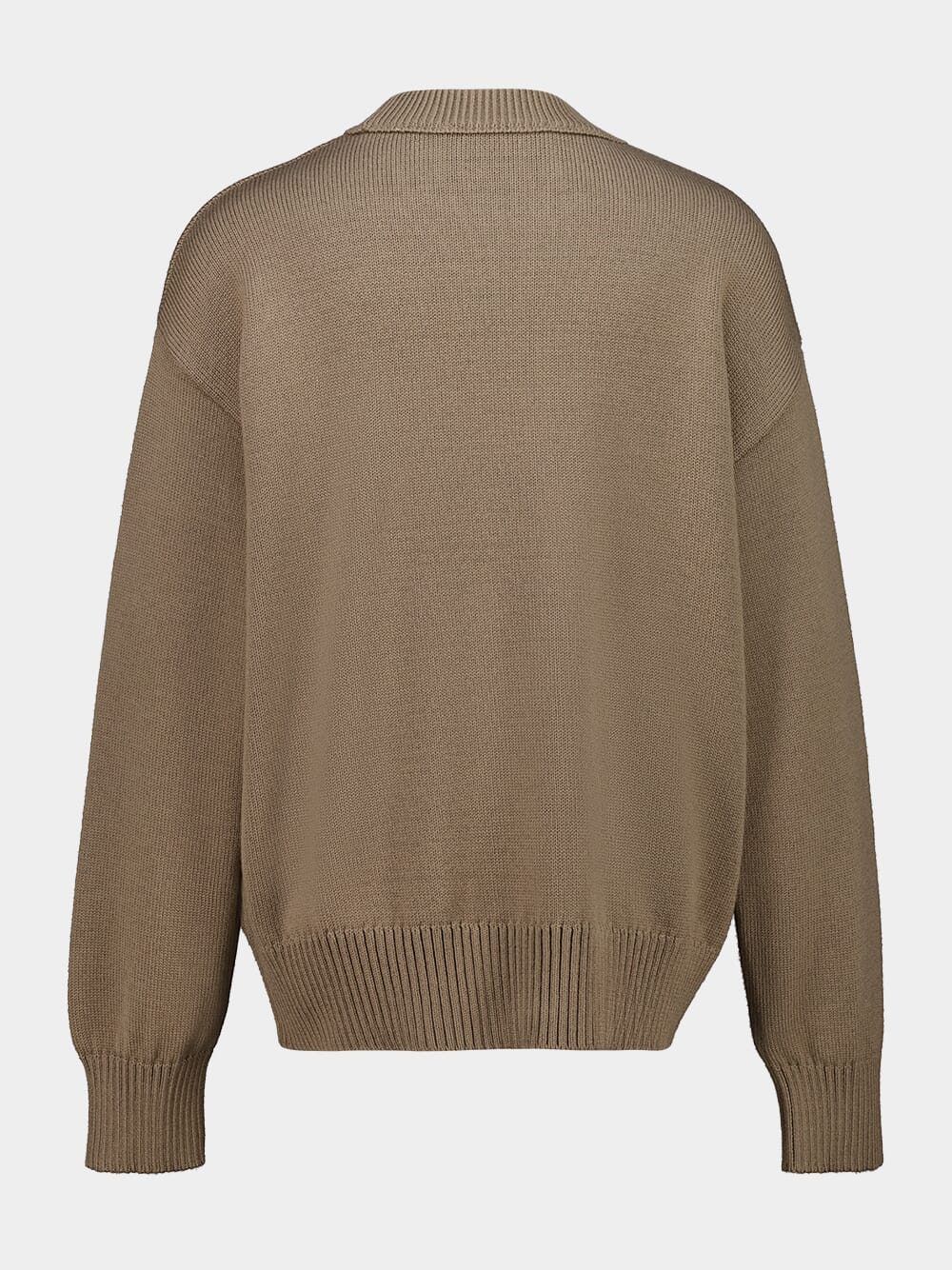 Beige Wool and Cotton Ami de Coeur Crewneck Sweater - Image 2