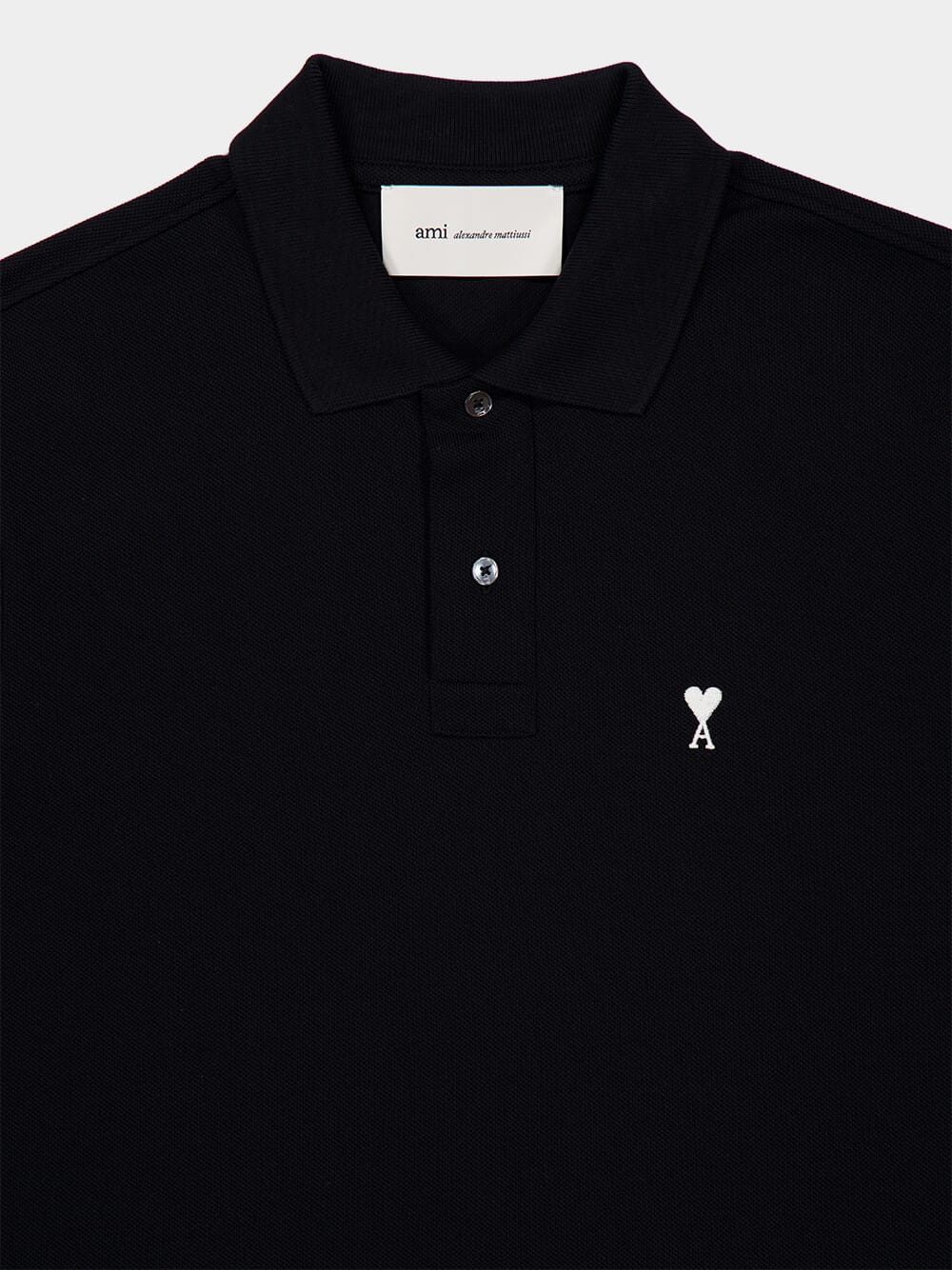 Black Cotton Ami de Coeur Polo Shirt - Image 3