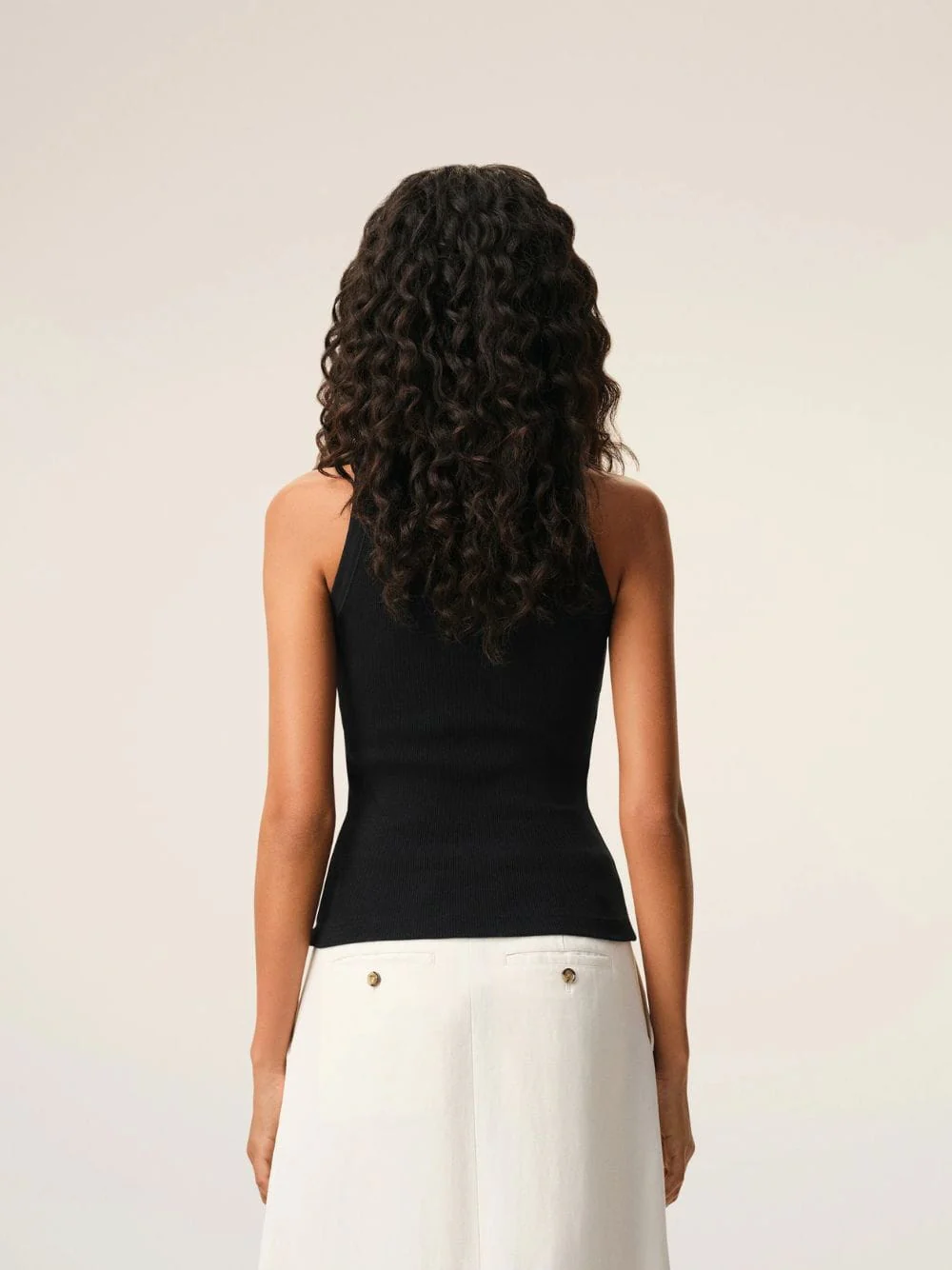 Black Cotton Ami De Coeur Tank Top - Image 3