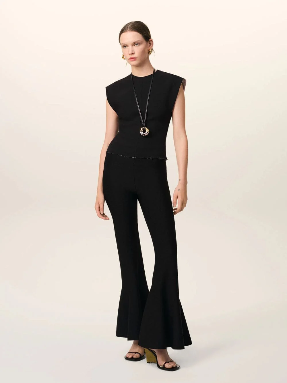 Black Godet Short Trousers