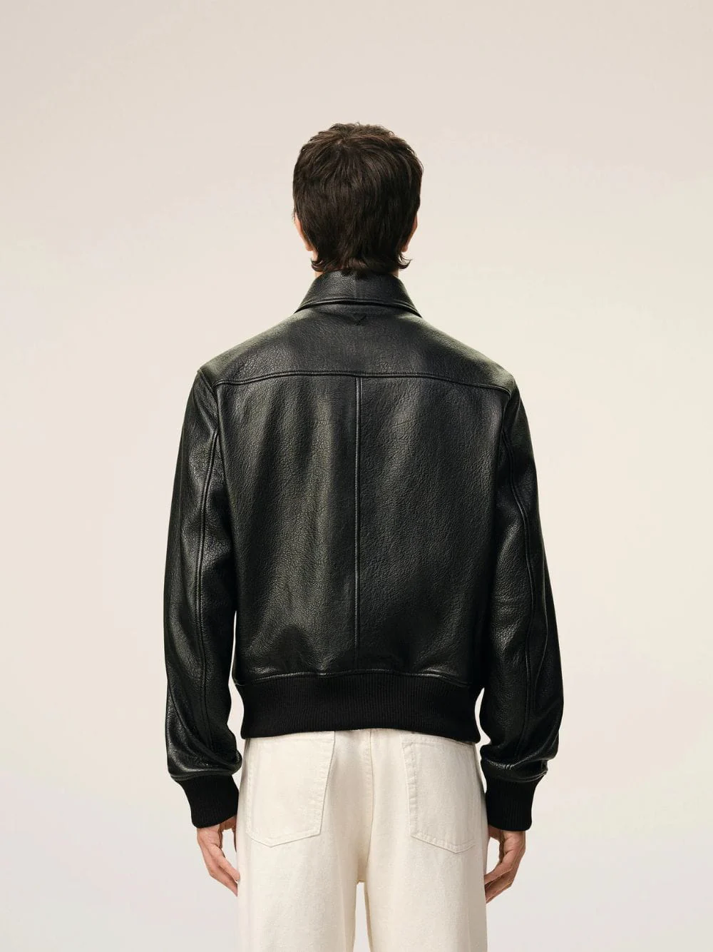 Black Lamb Leather Zipped Jacket - Image 3