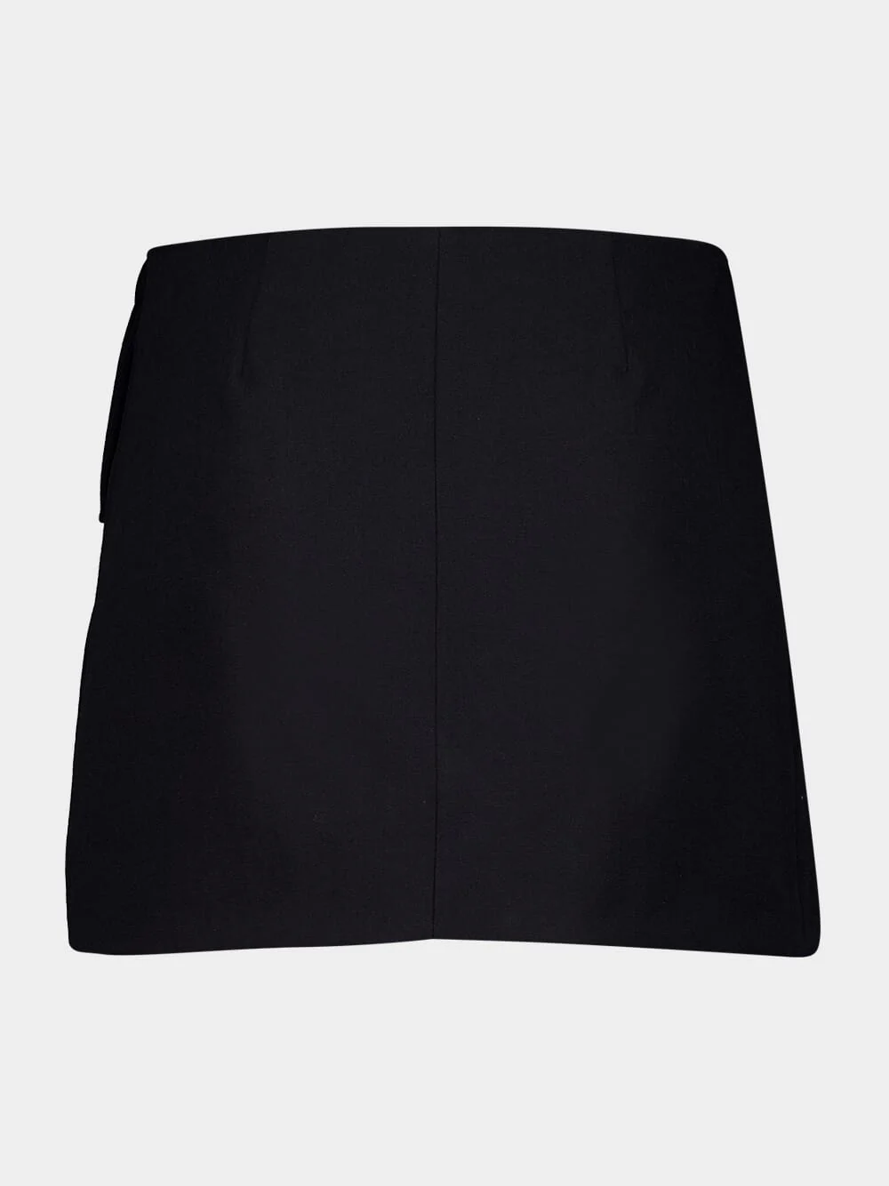 Black Wool Buckle Mini Skirt - Image 3