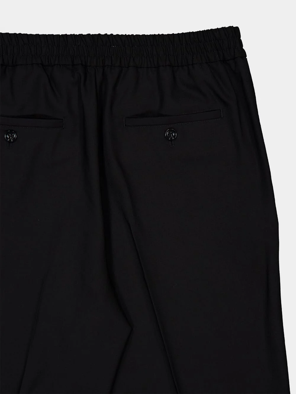 Black Wool Elasticated Waist Trousers - Image 6