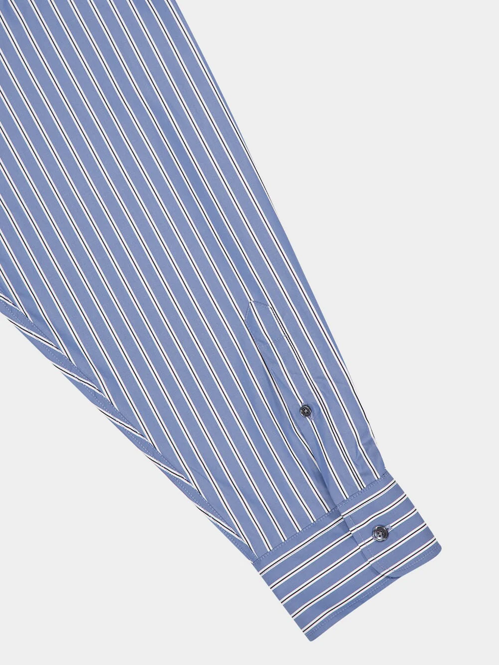 Blue Cotton Boxy Fit Striped Shirt - Image 5