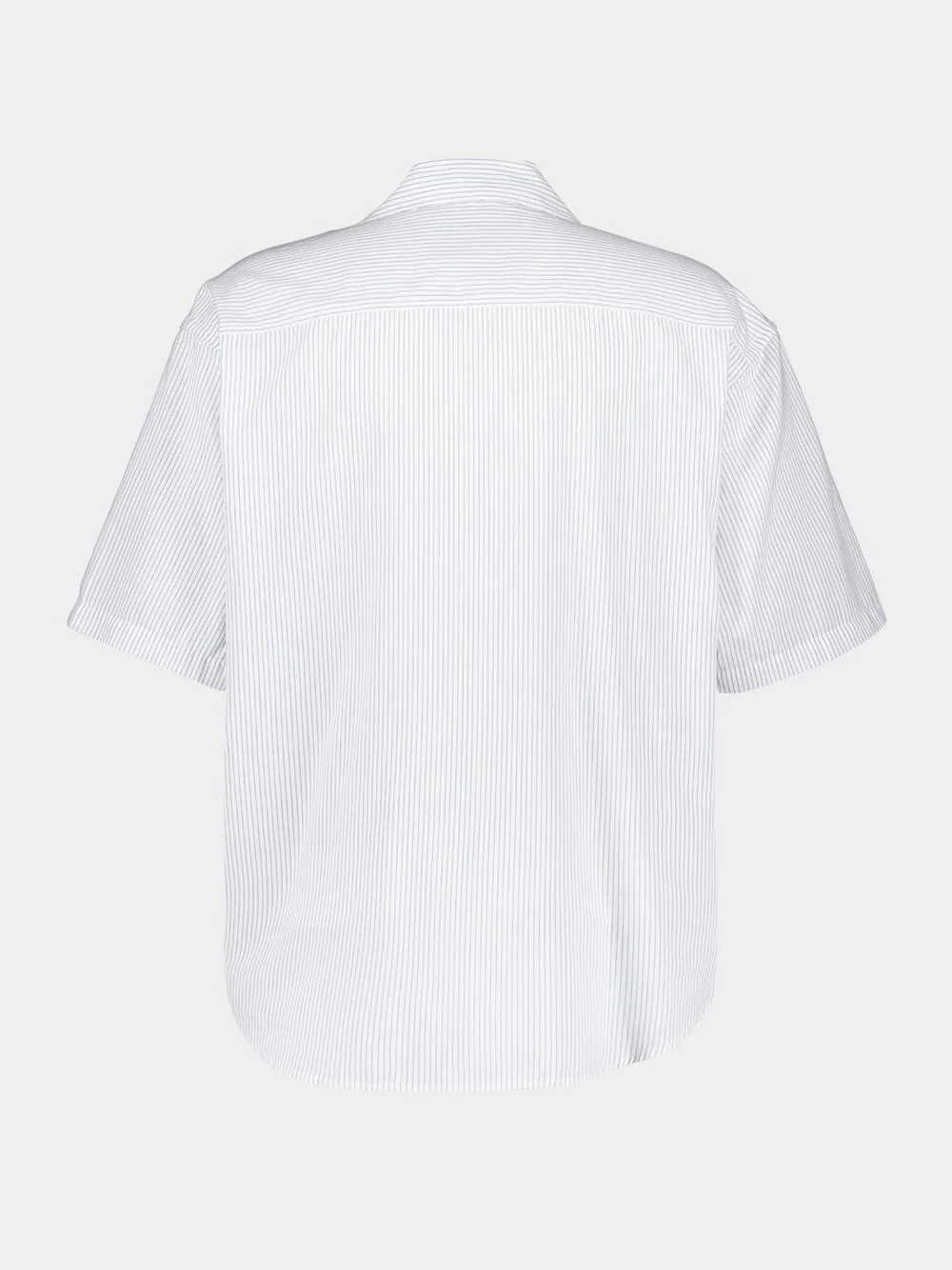Blue Cotton Camp Collar Short Sleeve Shirt - Image 4