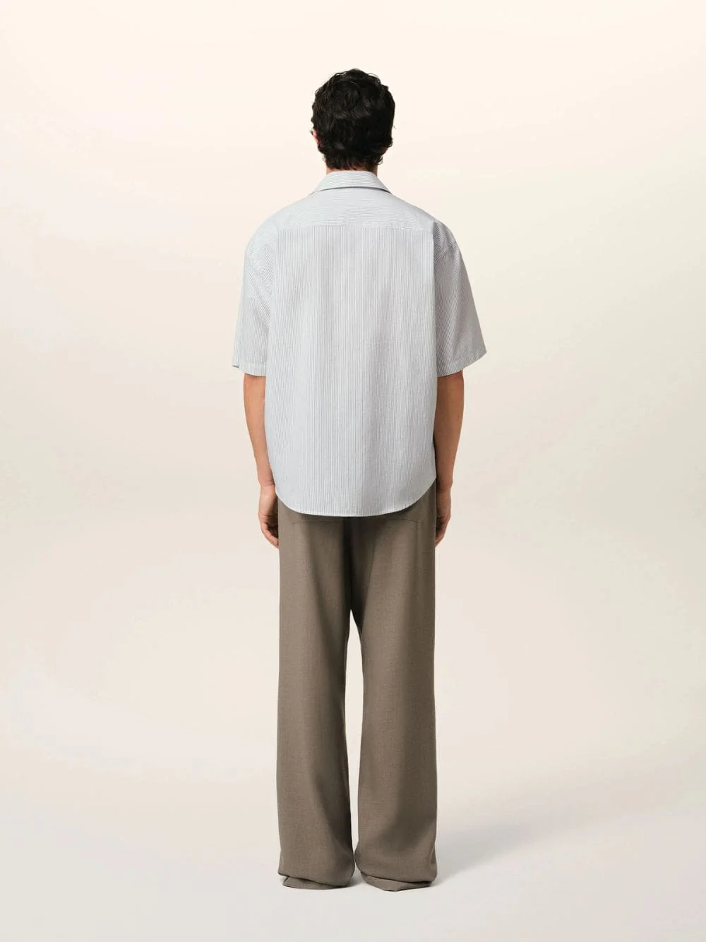 Blue Cotton Camp Collar Short Sleeve Shirt - Image 9