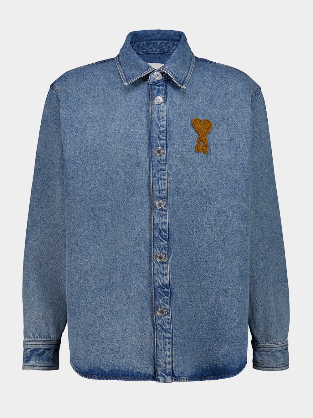 Blue Cotton Knitted Ami De Coeur Overshirt