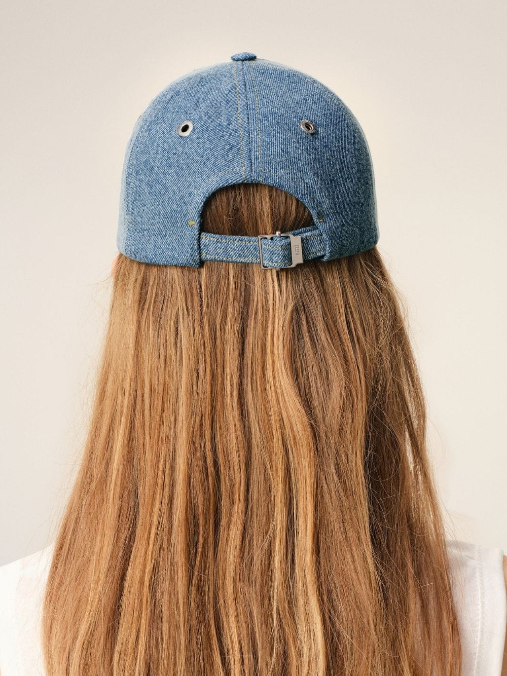 Blue Denim Ami De Coeur Embroidery Cap - Image 3