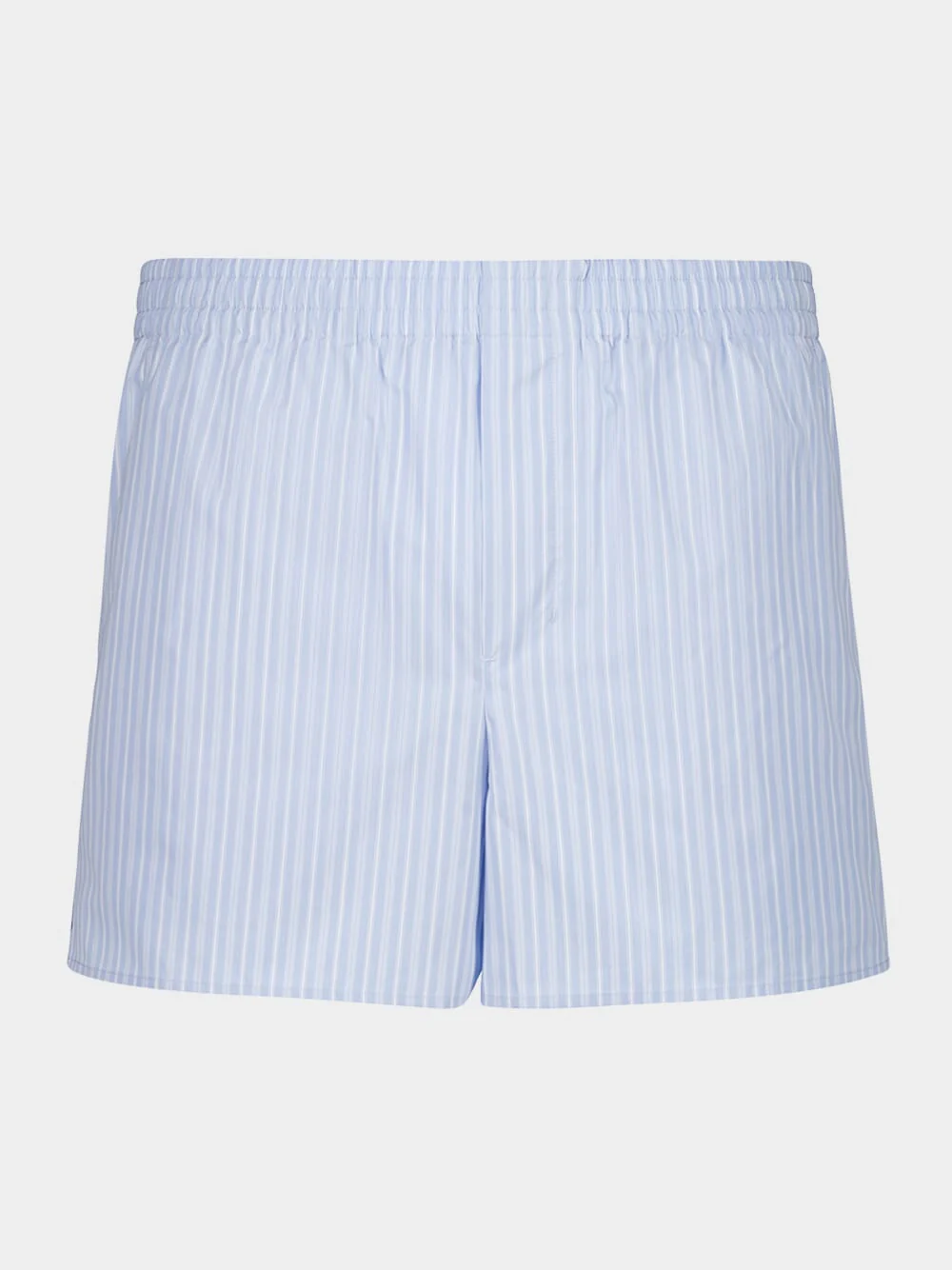 Blue Striped Cotton Elasticated Shorts