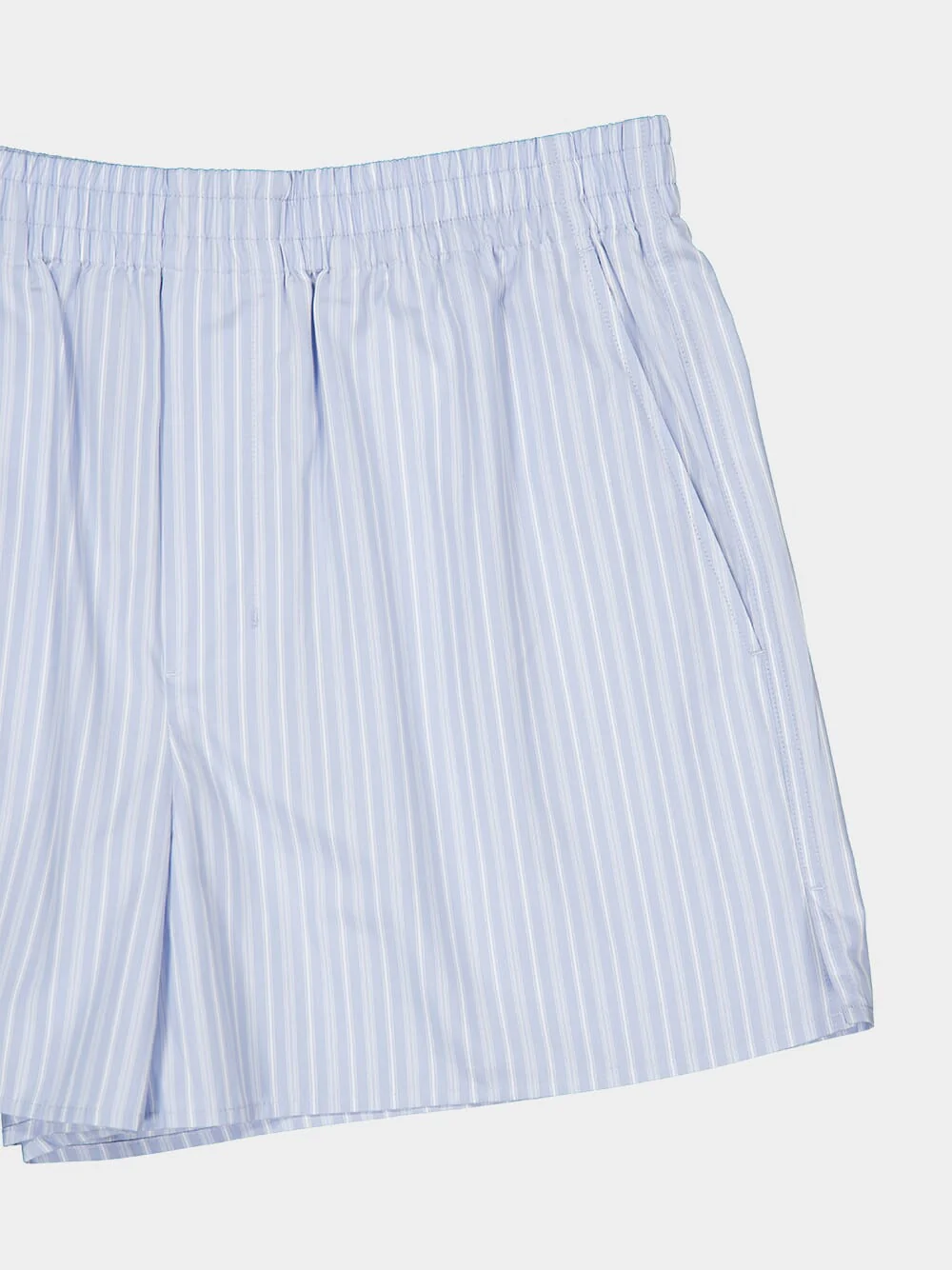 Blue Striped Cotton Elasticated Shorts - Image 5
