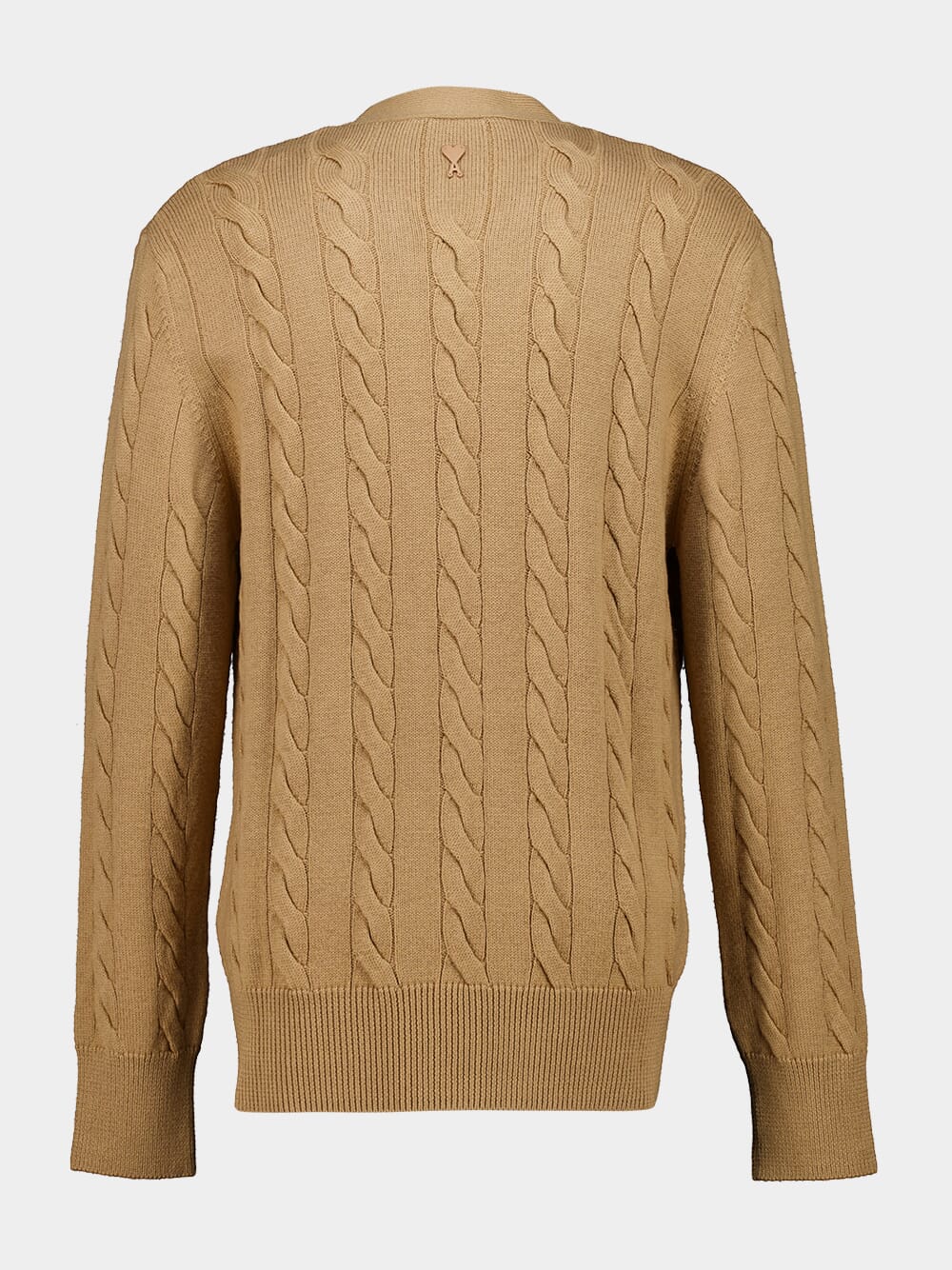 Camel Brown Cable Stitch Cardigan - Image 3