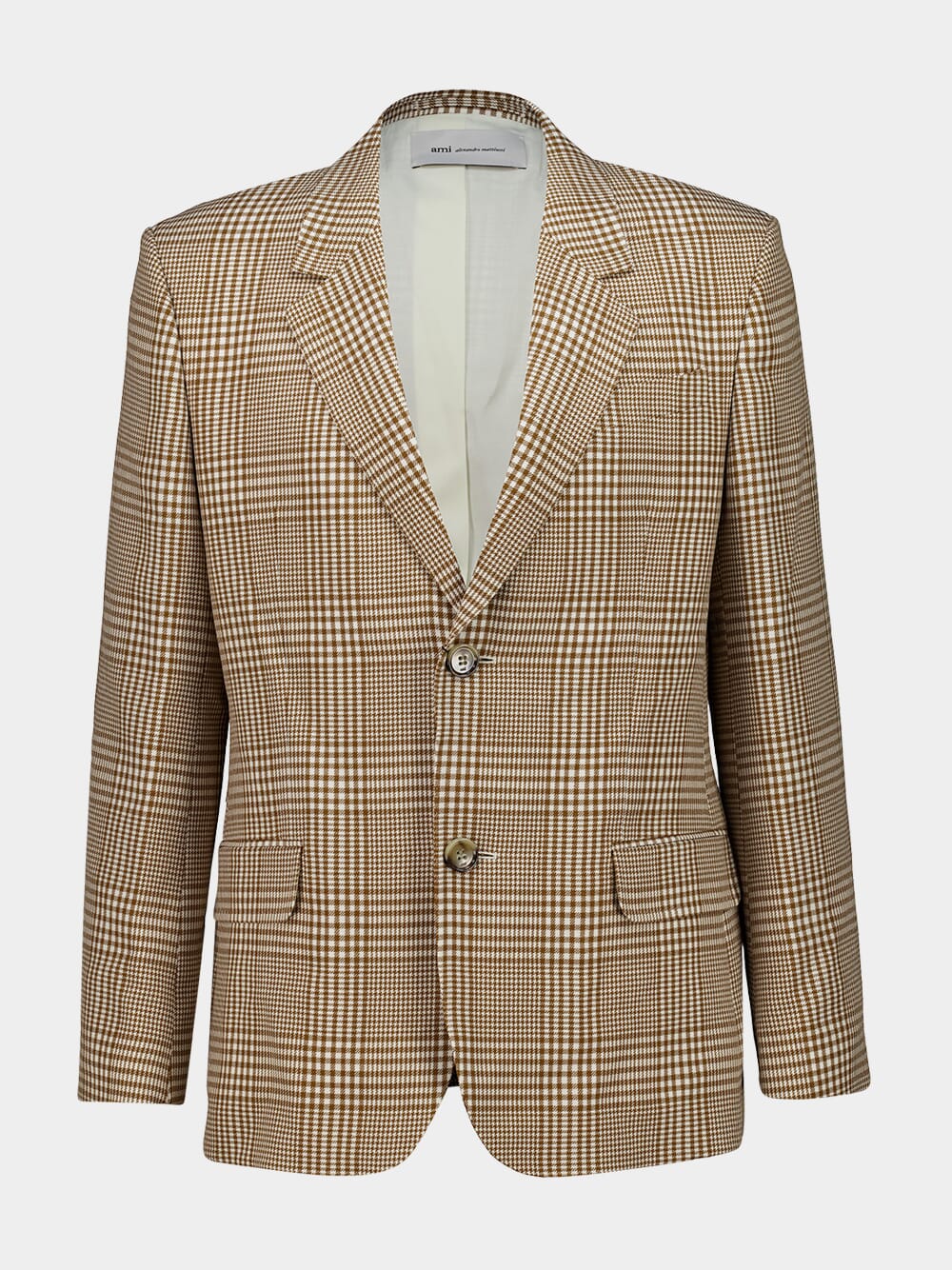 Caramel Prince of Wales Wool Blazer - Image 2