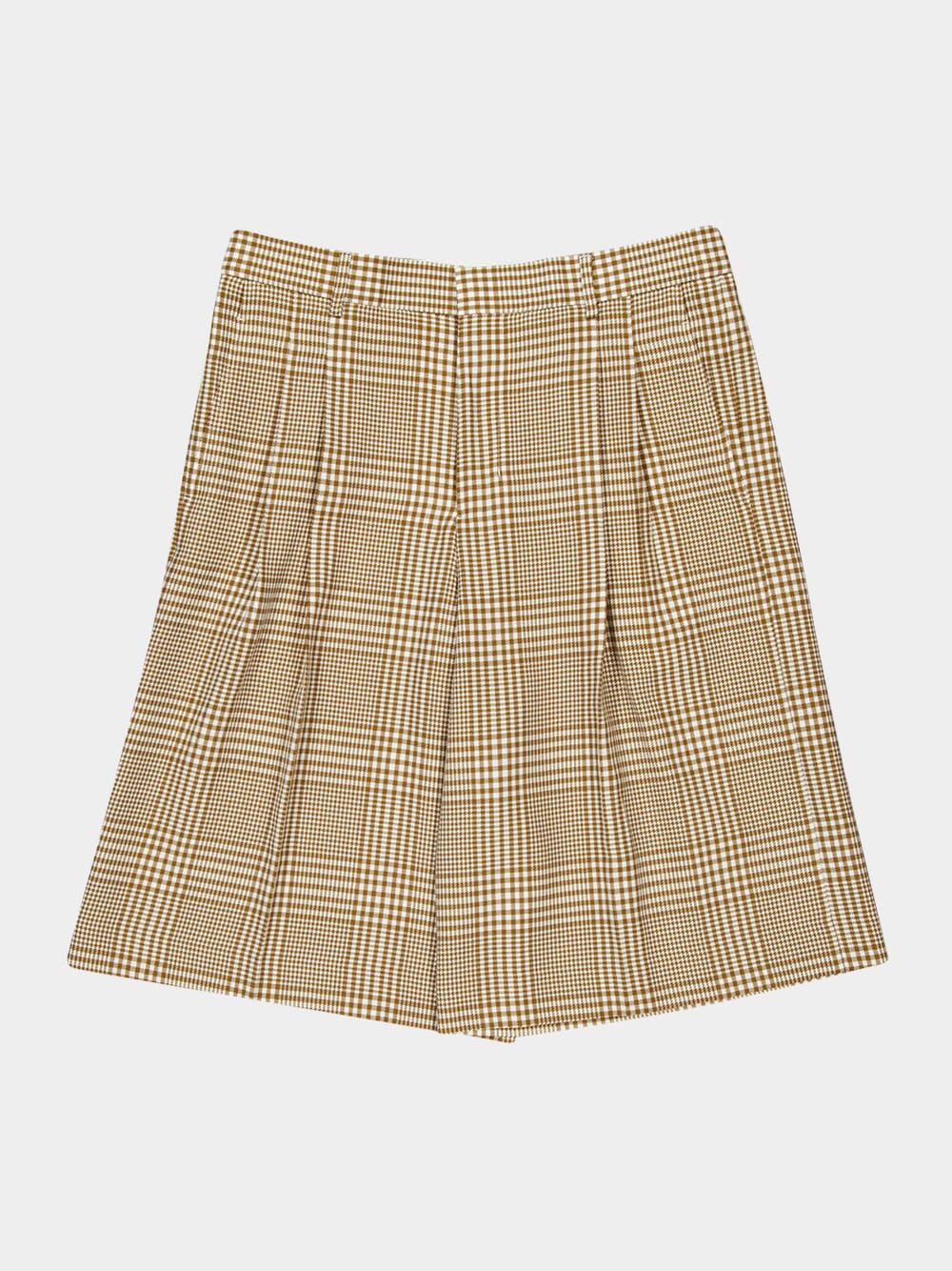 Caramel Prince of Wales Wool Shorts - Image 5