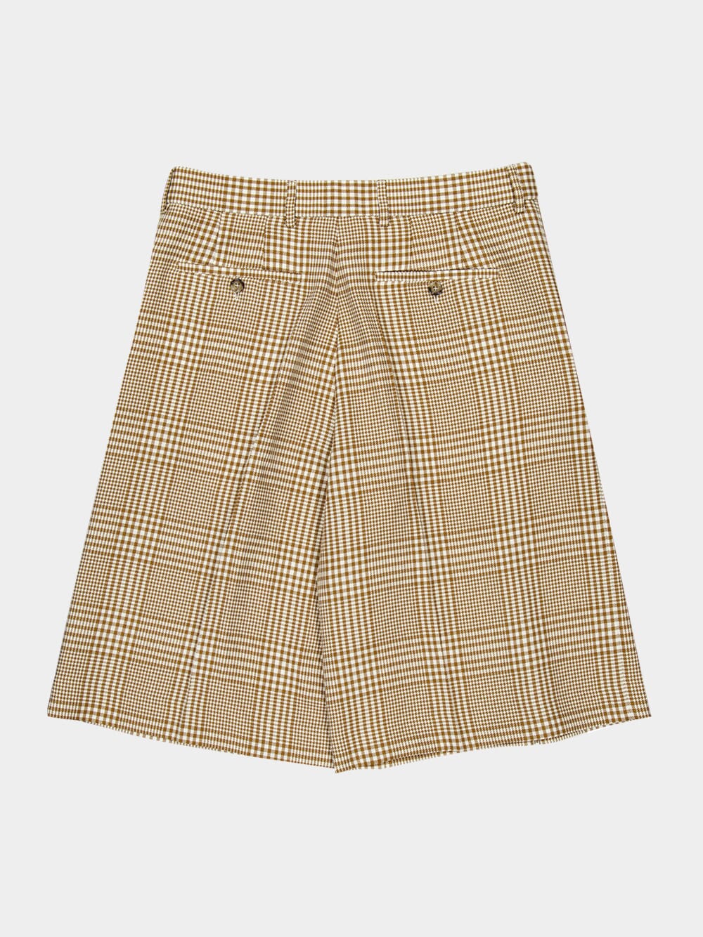 Caramel Prince of Wales Wool Shorts - Image 6