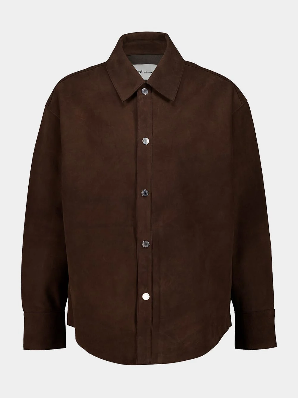 Chocolate Suede Leather Overshirt - Image 2