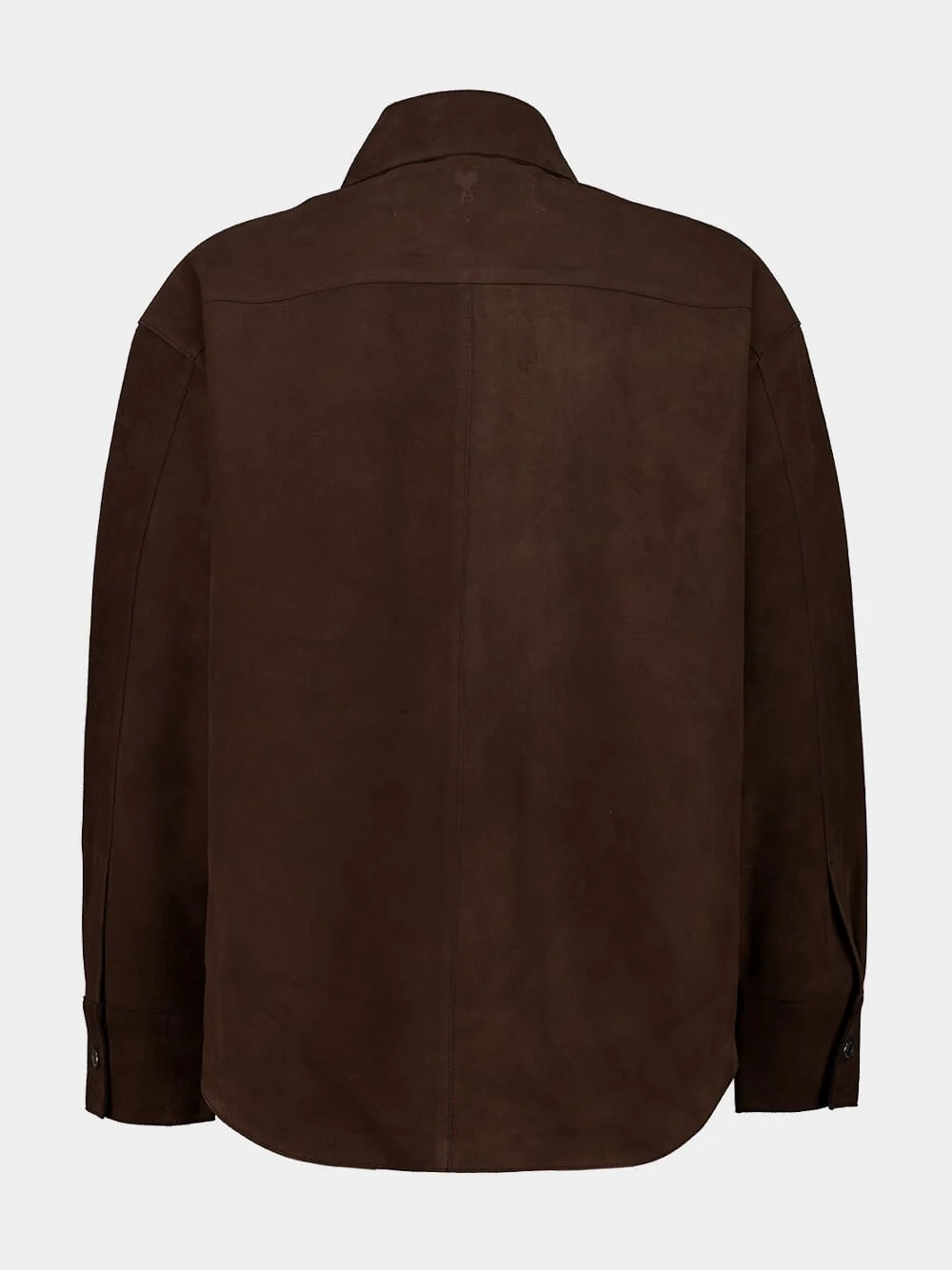 Chocolate Suede Leather Overshirt - Image 4