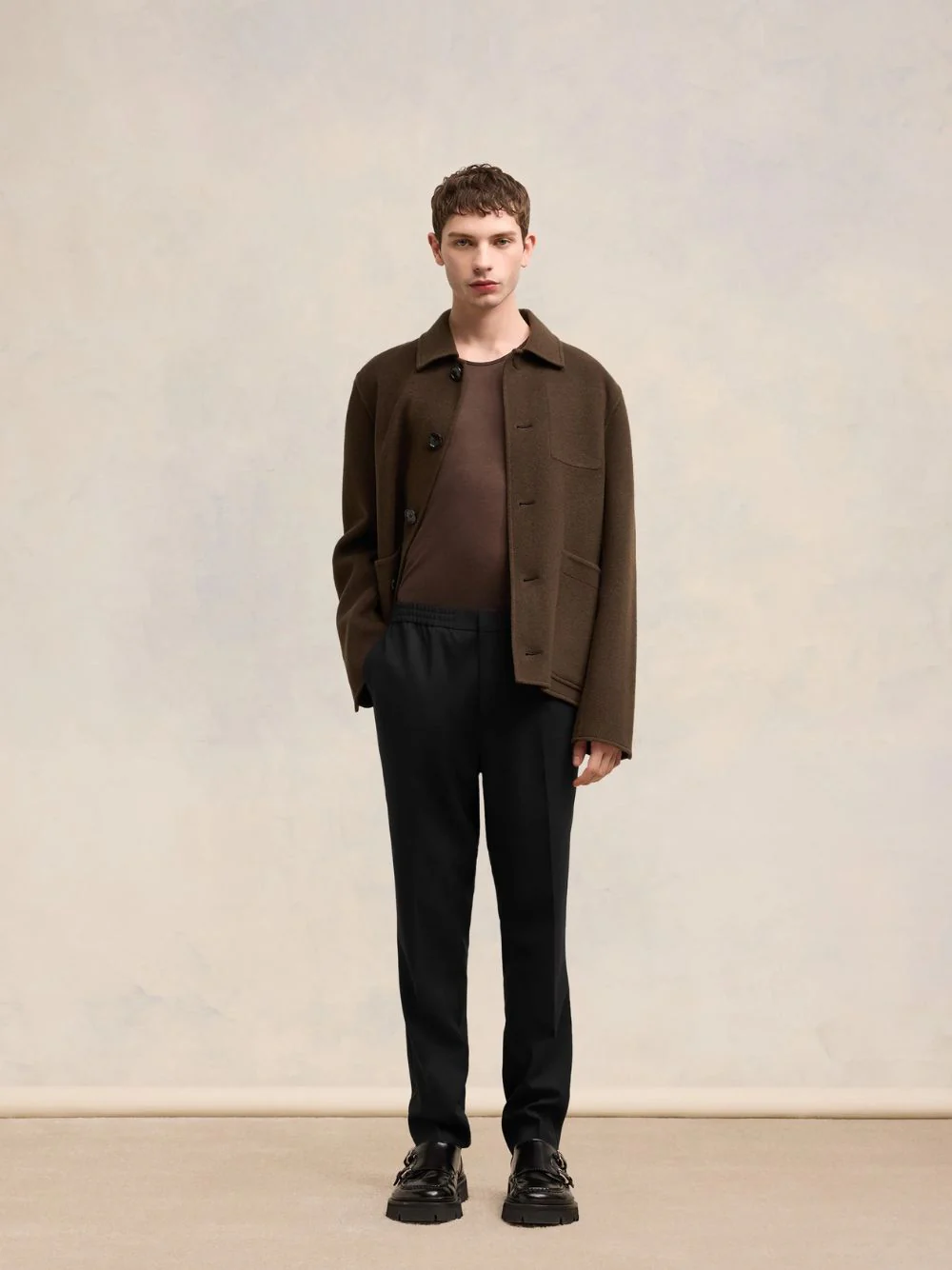 Black Wool Elasticated Waist Trousers - Image 2