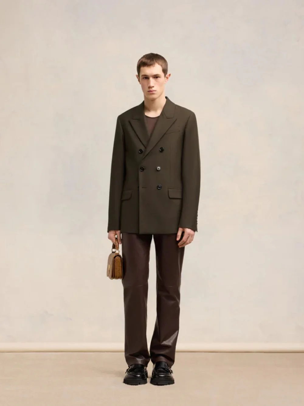 Dark Coffee Double-Breasted Jacket - Image 2