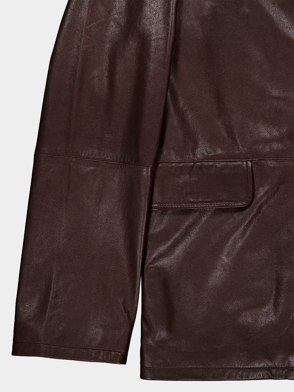 Dark Coffee Leather Blazer - Image 6