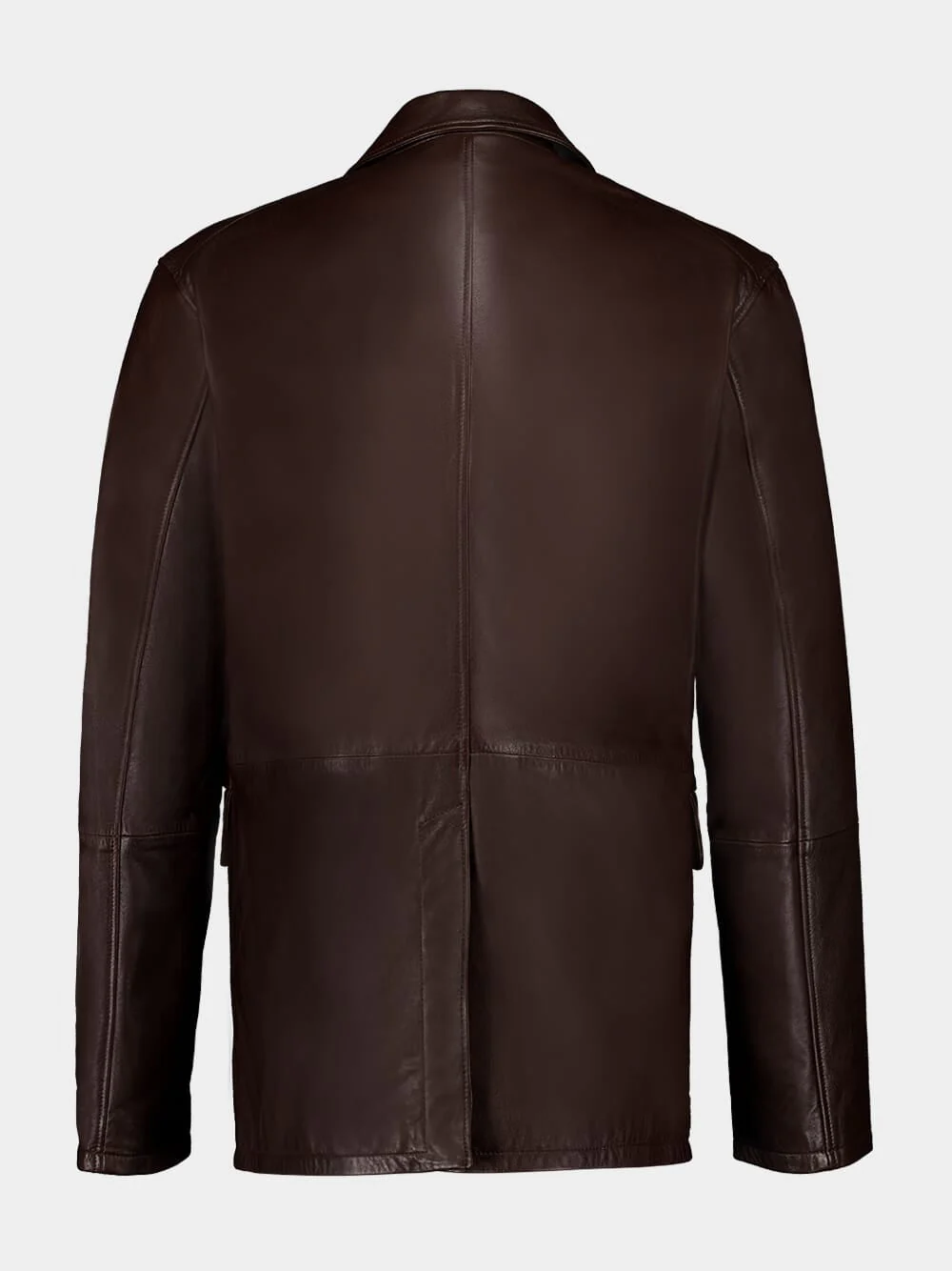 Dark Coffee Leather Blazer - Image 8