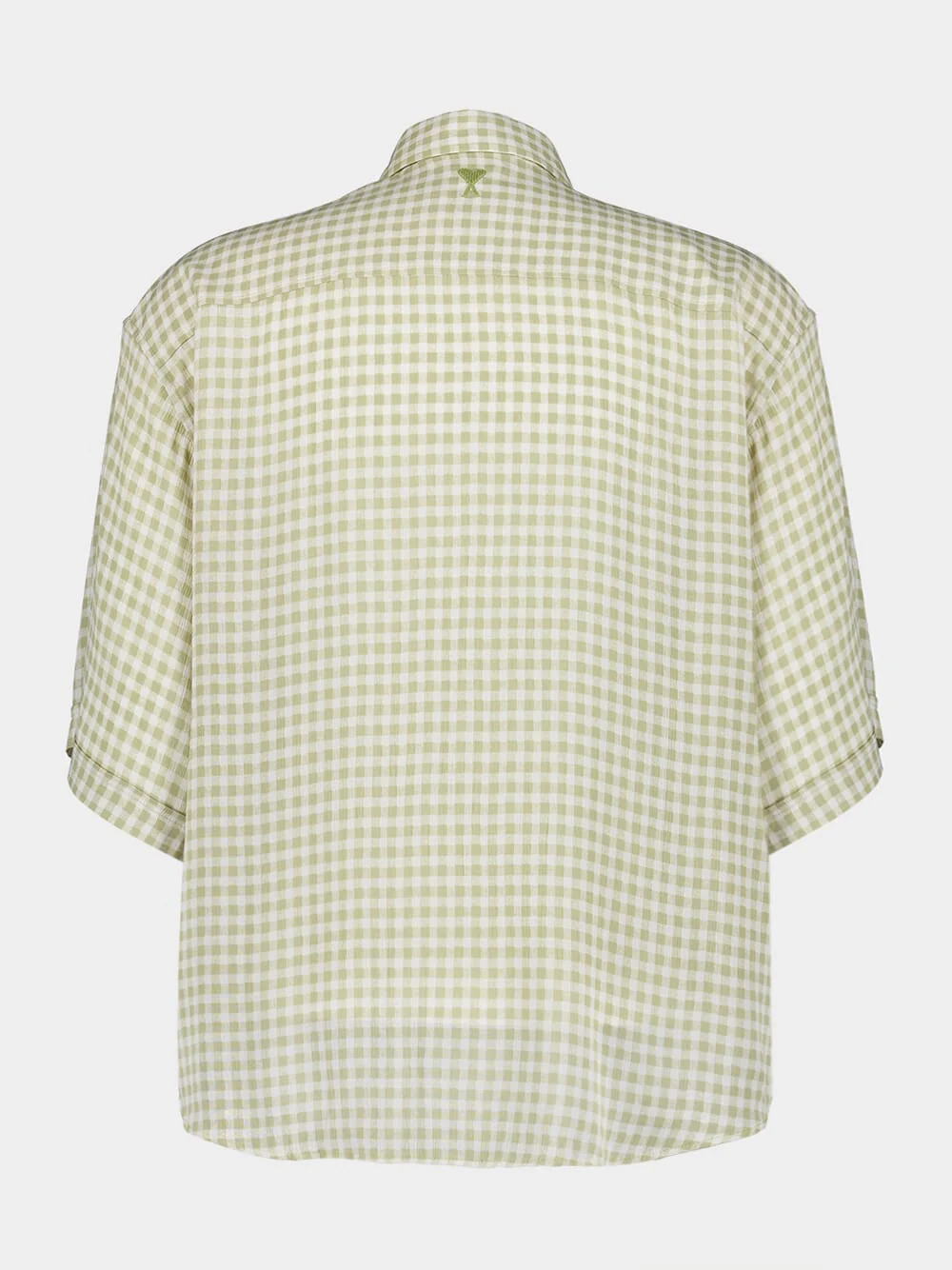 Green Boxy Fit Check Shirt - Image 2