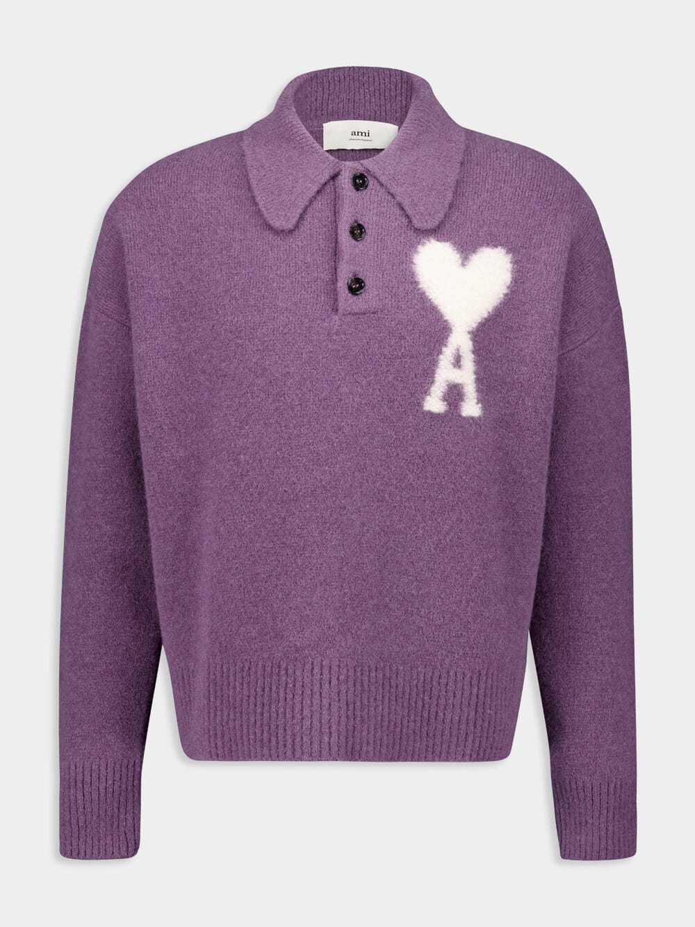 Lilac Alpaca Knit Polo Jumper