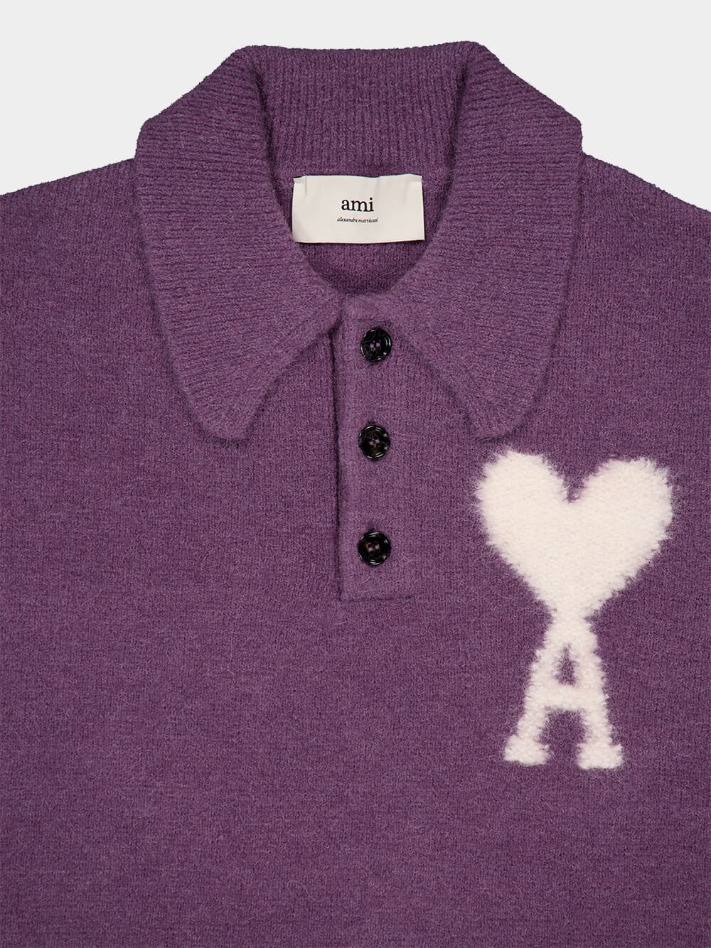 Lilac Alpaca Knit Polo Jumper - Image 3