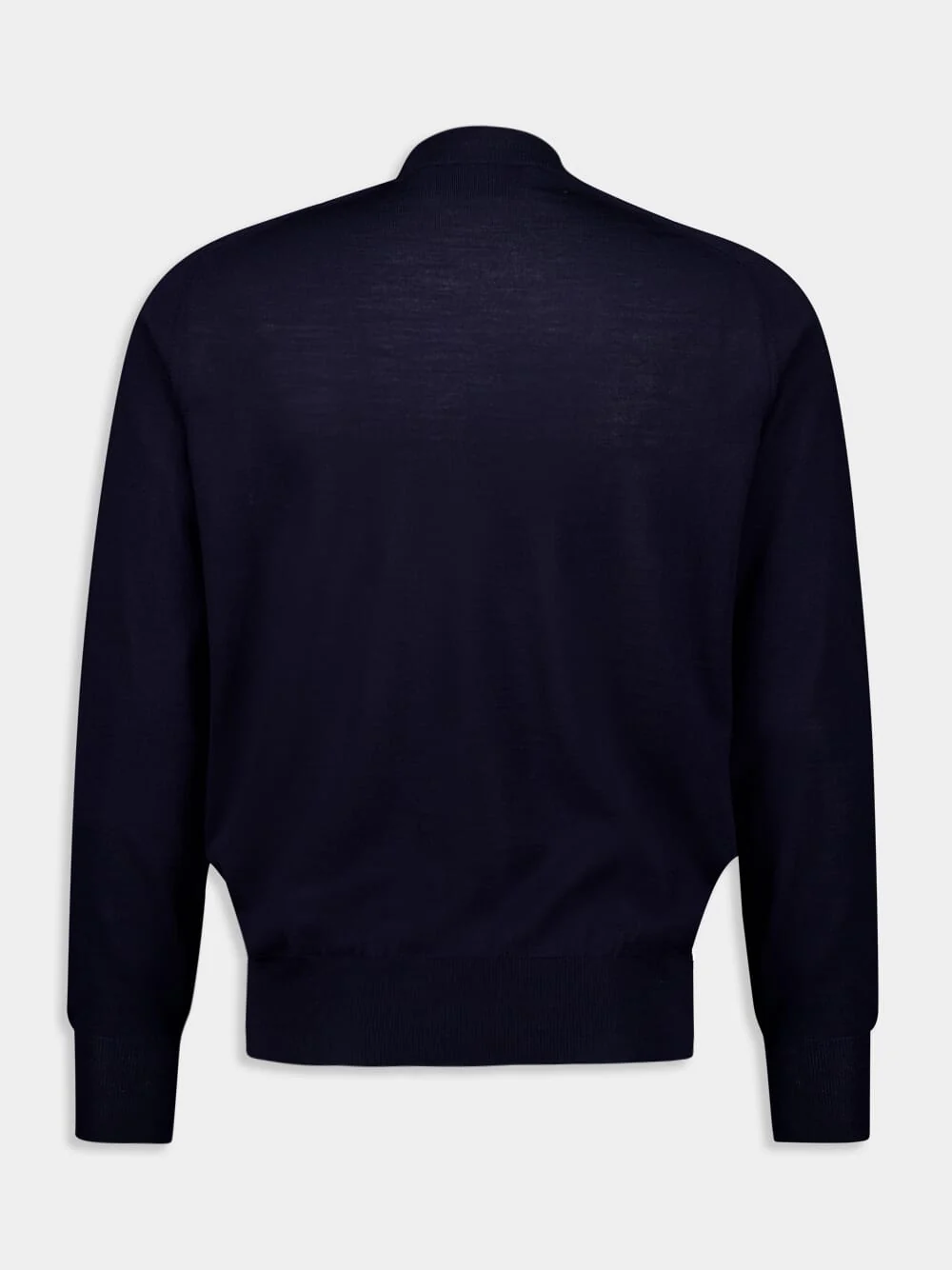 Navy Crew Neck Merino Wool Sweater - Image 2