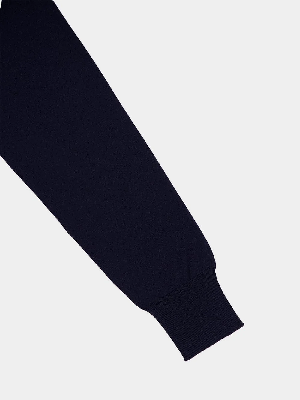 Navy Crew Neck Merino Wool Sweater - Image 4