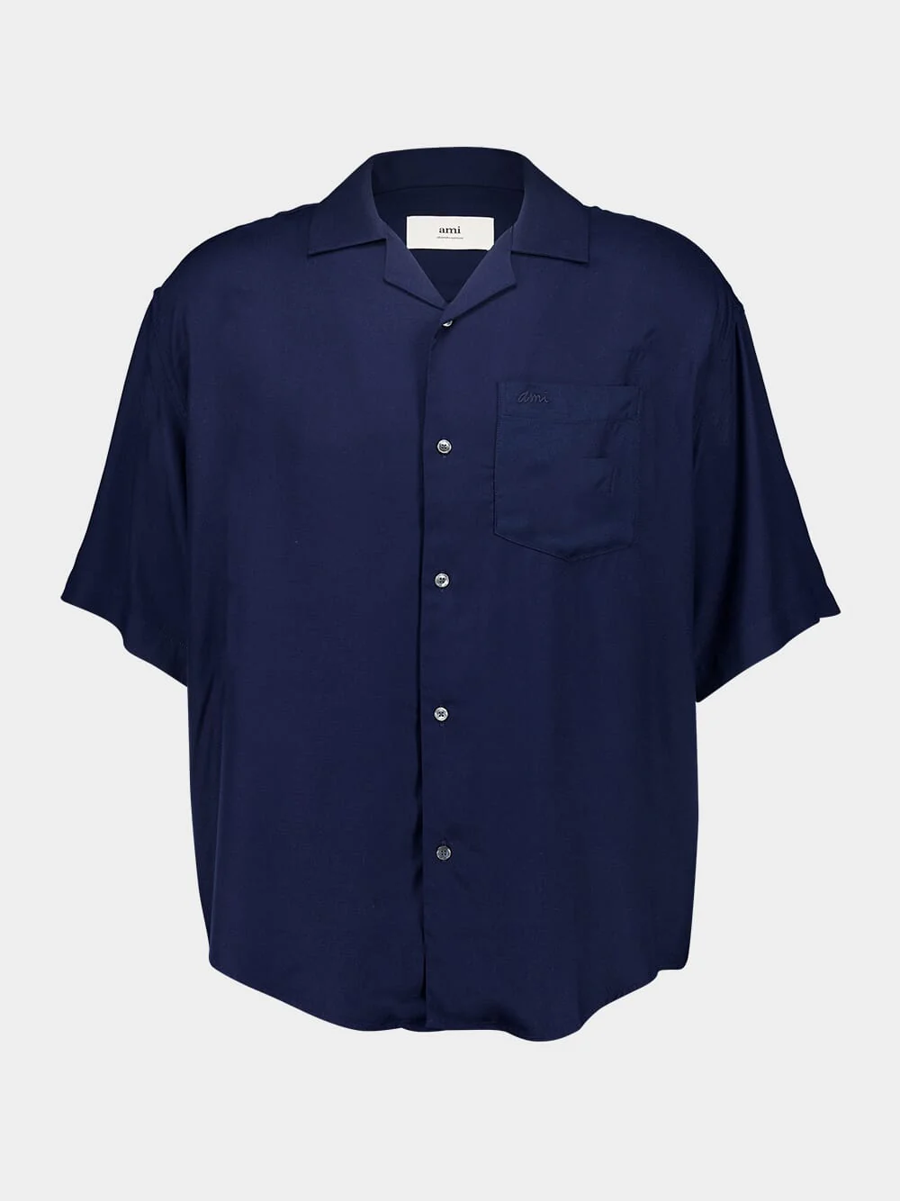 Navy Short Sleeve Boxy Shirt