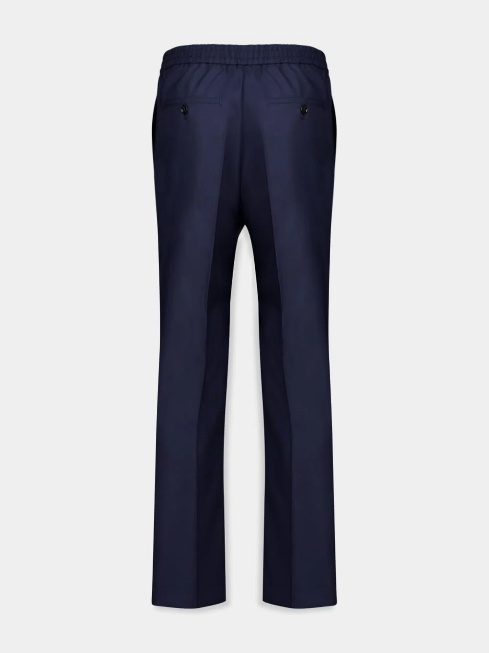 Navy Wool Elasticated Waist Trousers - Image 3