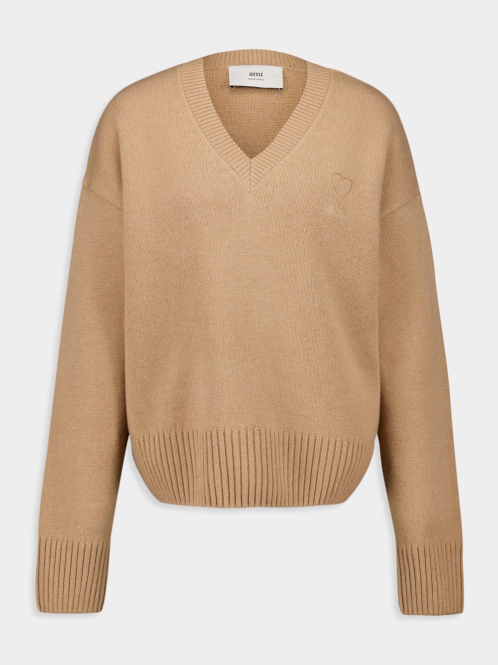 Nude V-Neck Wool-Cashmere Sweater - Image 2