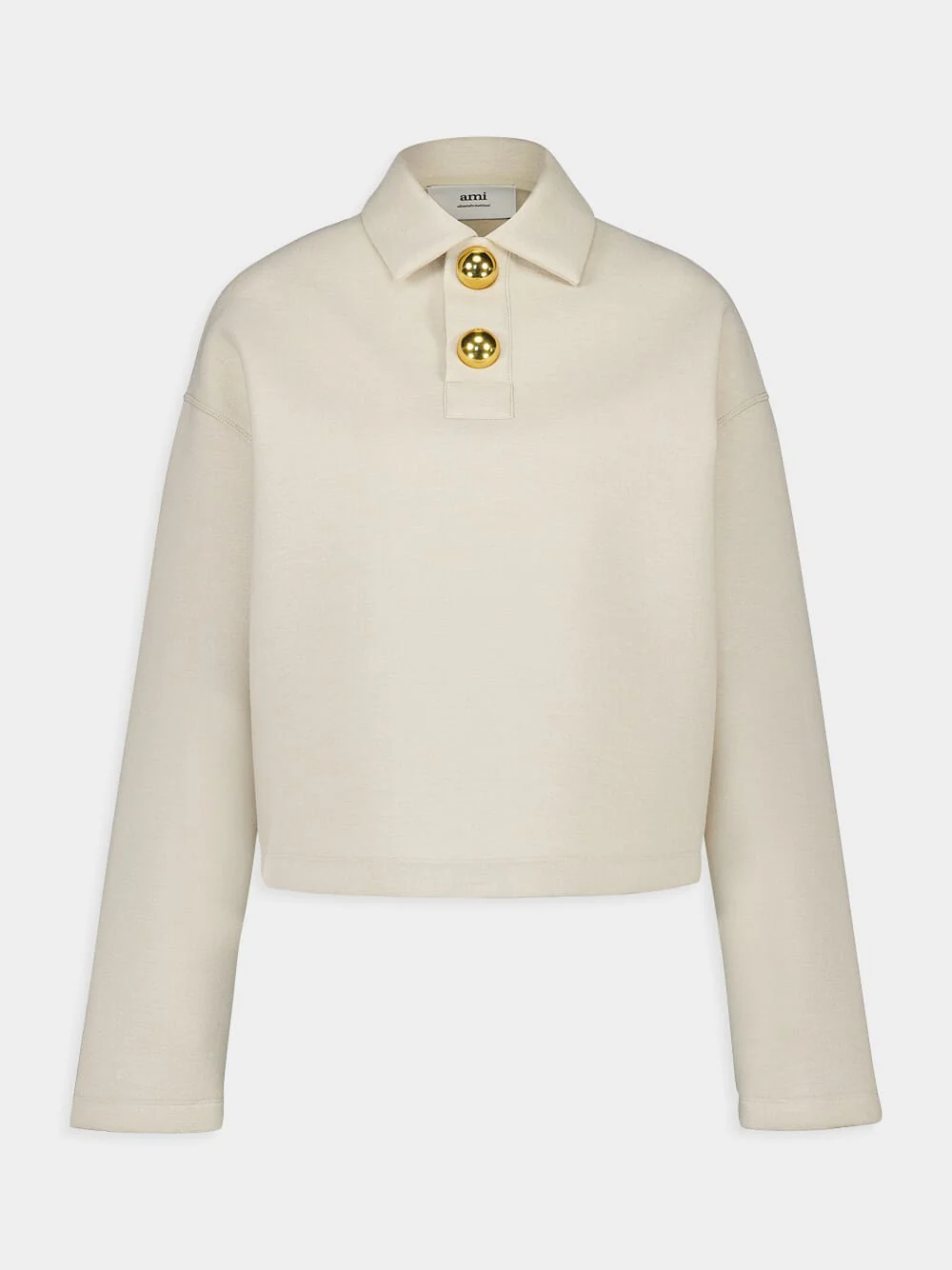 Sand Ami Cropped Wool-Viscose Polo