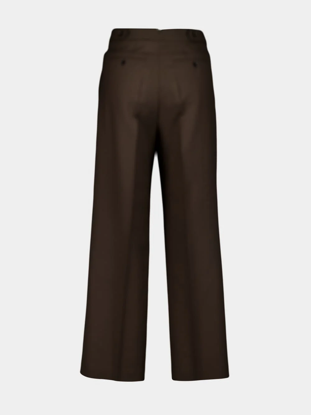 Wide Fit Dark Coffee Wool Trousers - Image 3