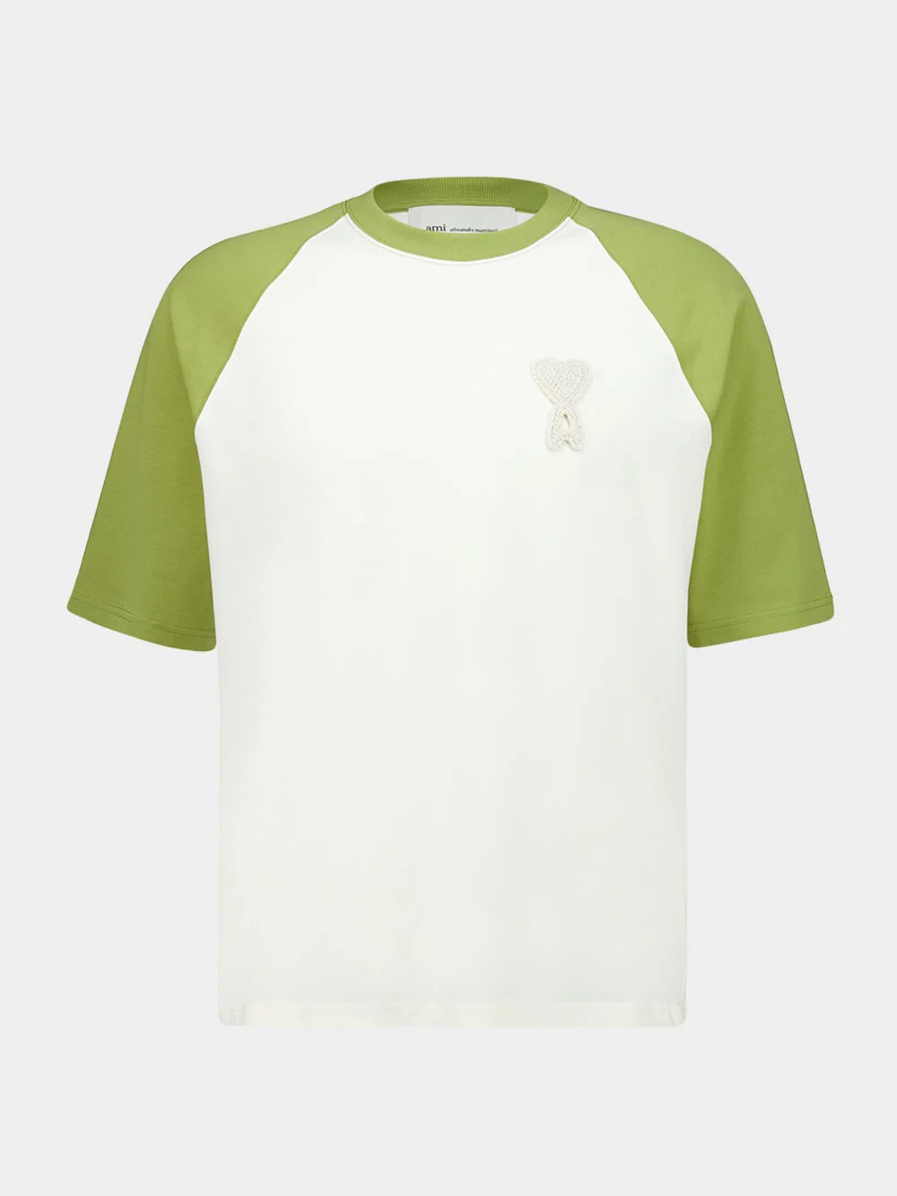 Cream and Matcha Green Boxy Fit Cotton T-Shirt