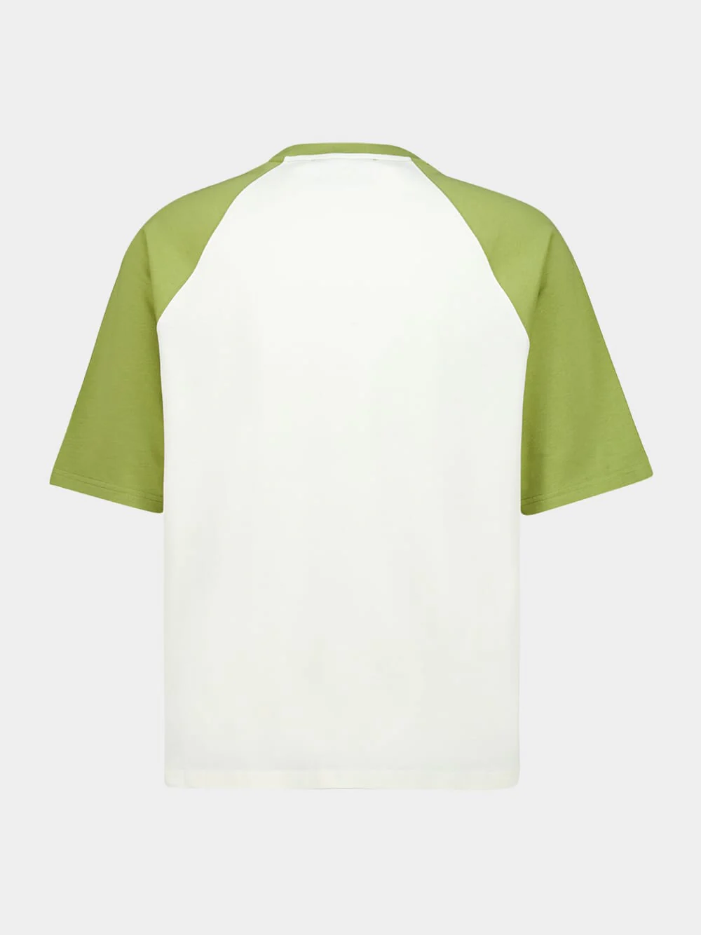 Cream and Matcha Green Boxy Fit Cotton T-Shirt - Image 2
