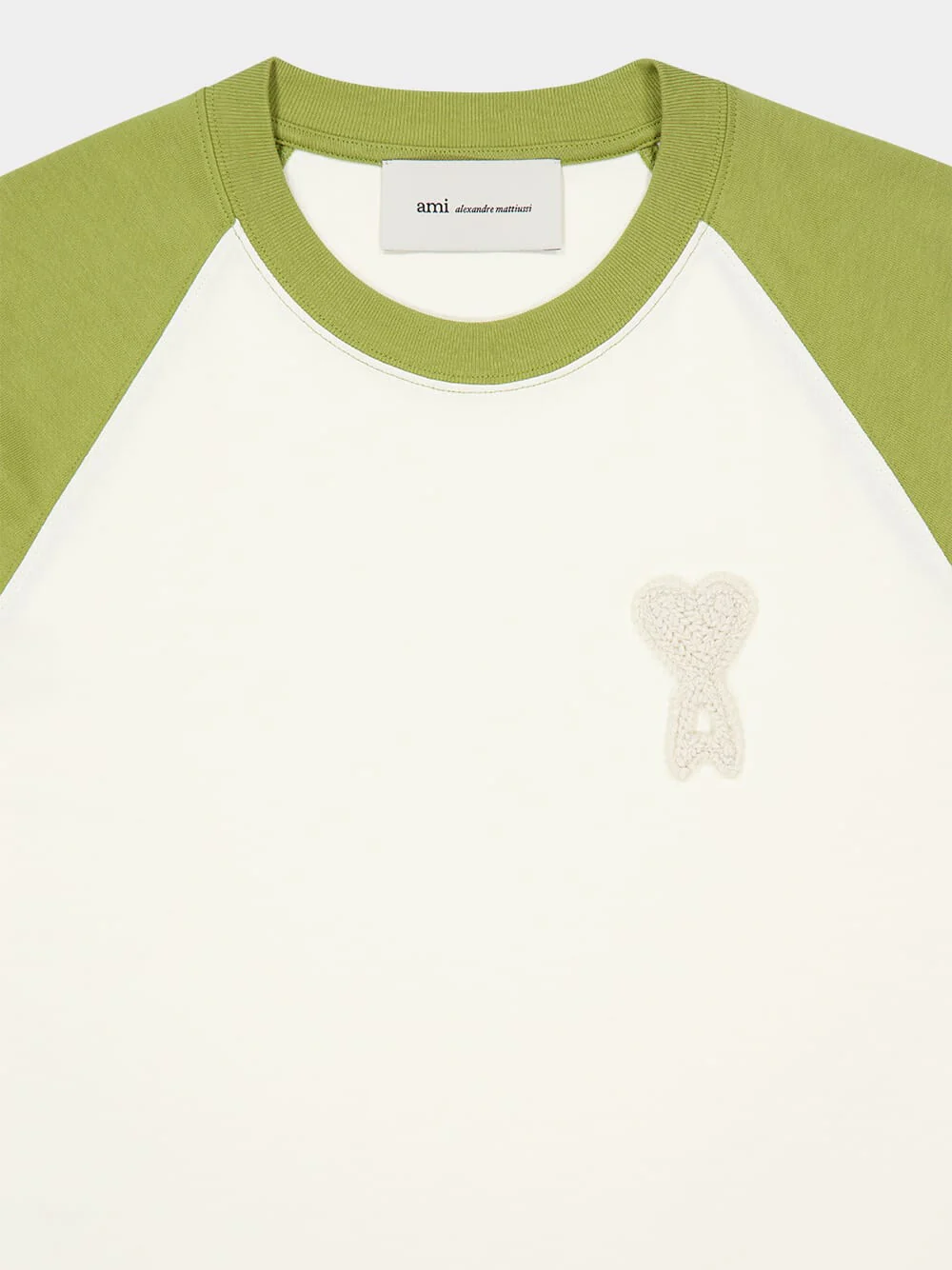 Cream and Matcha Green Boxy Fit Cotton T-Shirt - Image 3
