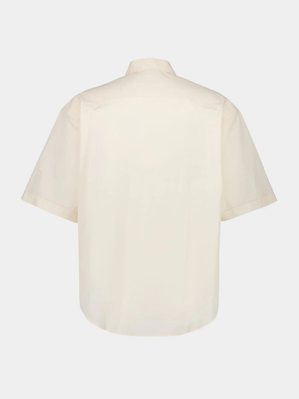Cream Cotton Poplin Boxy Fit Short Sleeve Shirt - Image 2