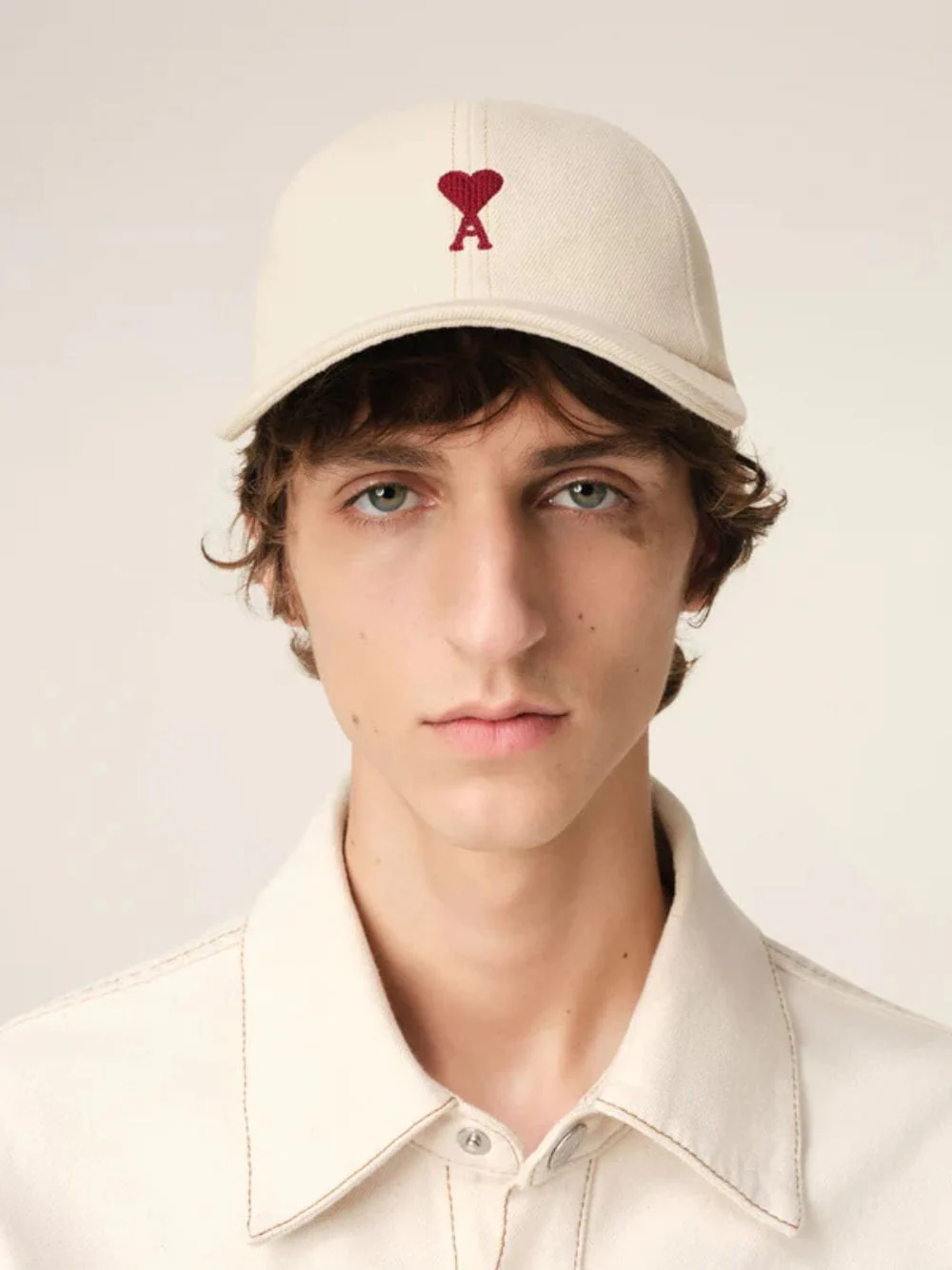 Cream Logo Embroidered Cap - Image 2