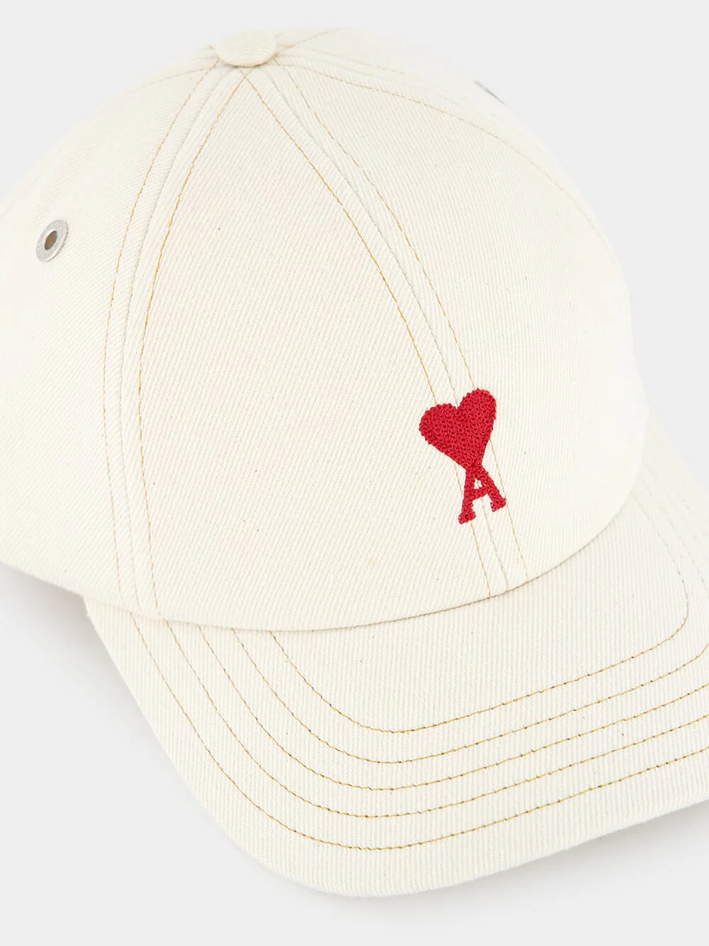 Cream Logo Embroidered Cap - Image 4