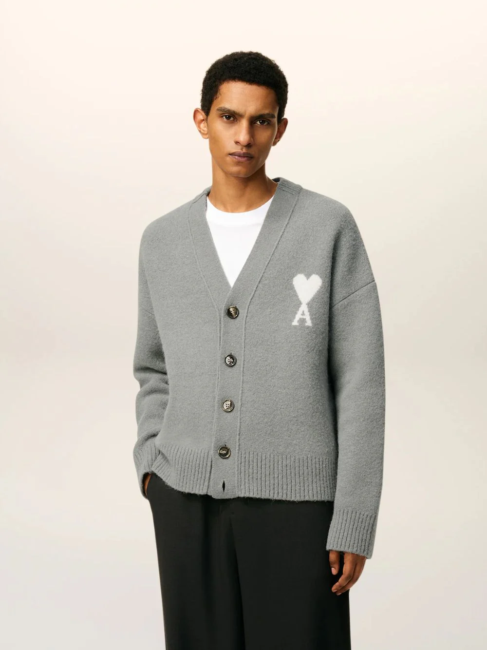 Grey Alpaca Ami De Coeur Cardigan - Image 2