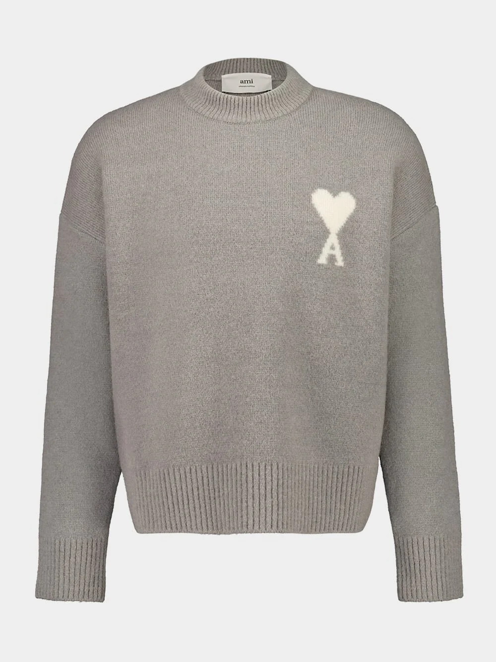 Grey Alpaca Ami de Coeur Crewneck Sweater - Image 2