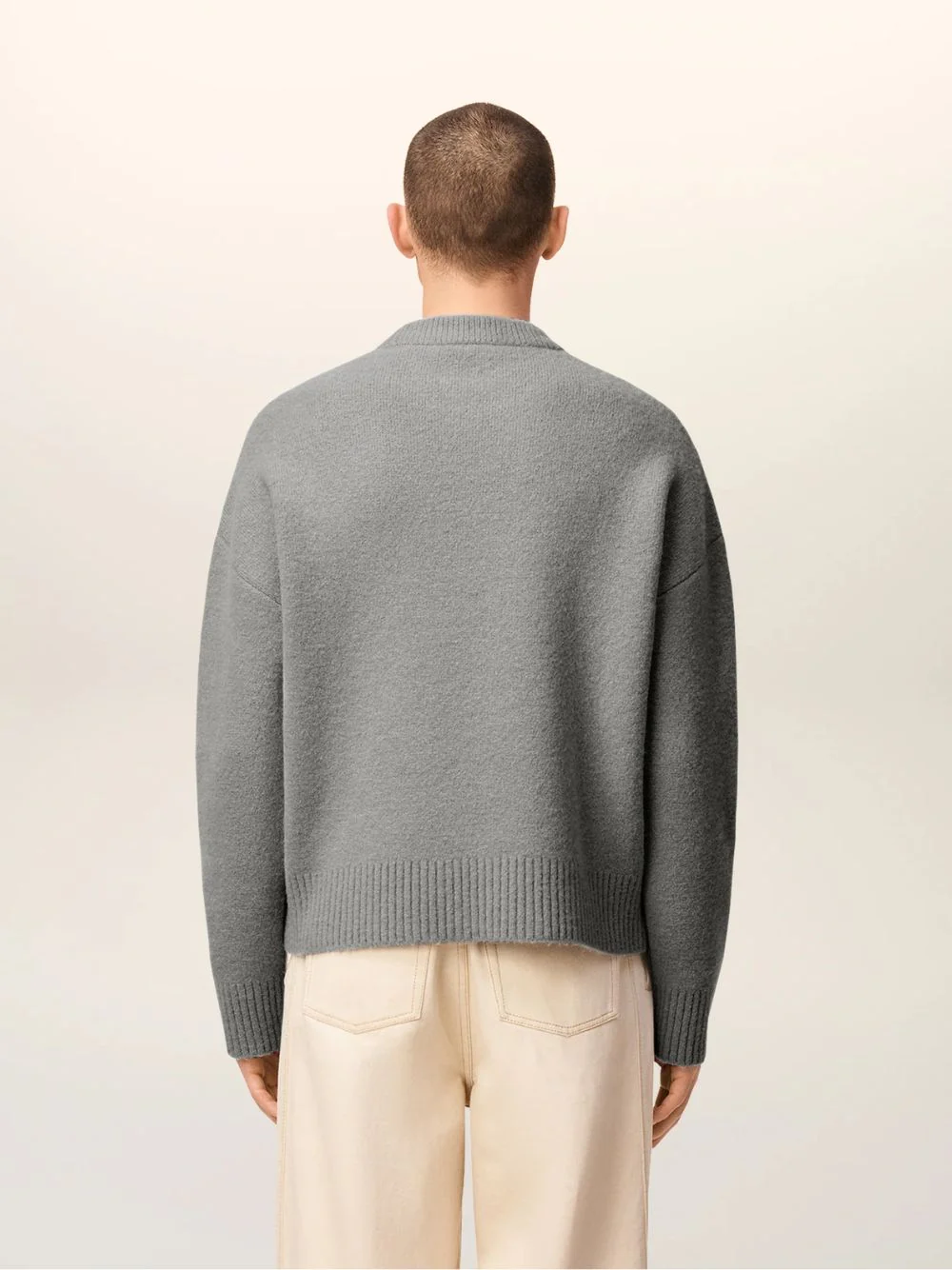 Grey Alpaca Ami de Coeur Crewneck Sweater - Image 3