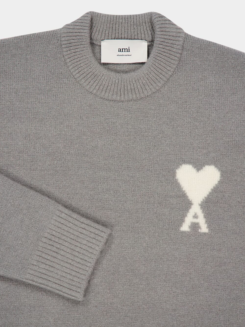 Grey Alpaca Ami de Coeur Crewneck Sweater - Image 5