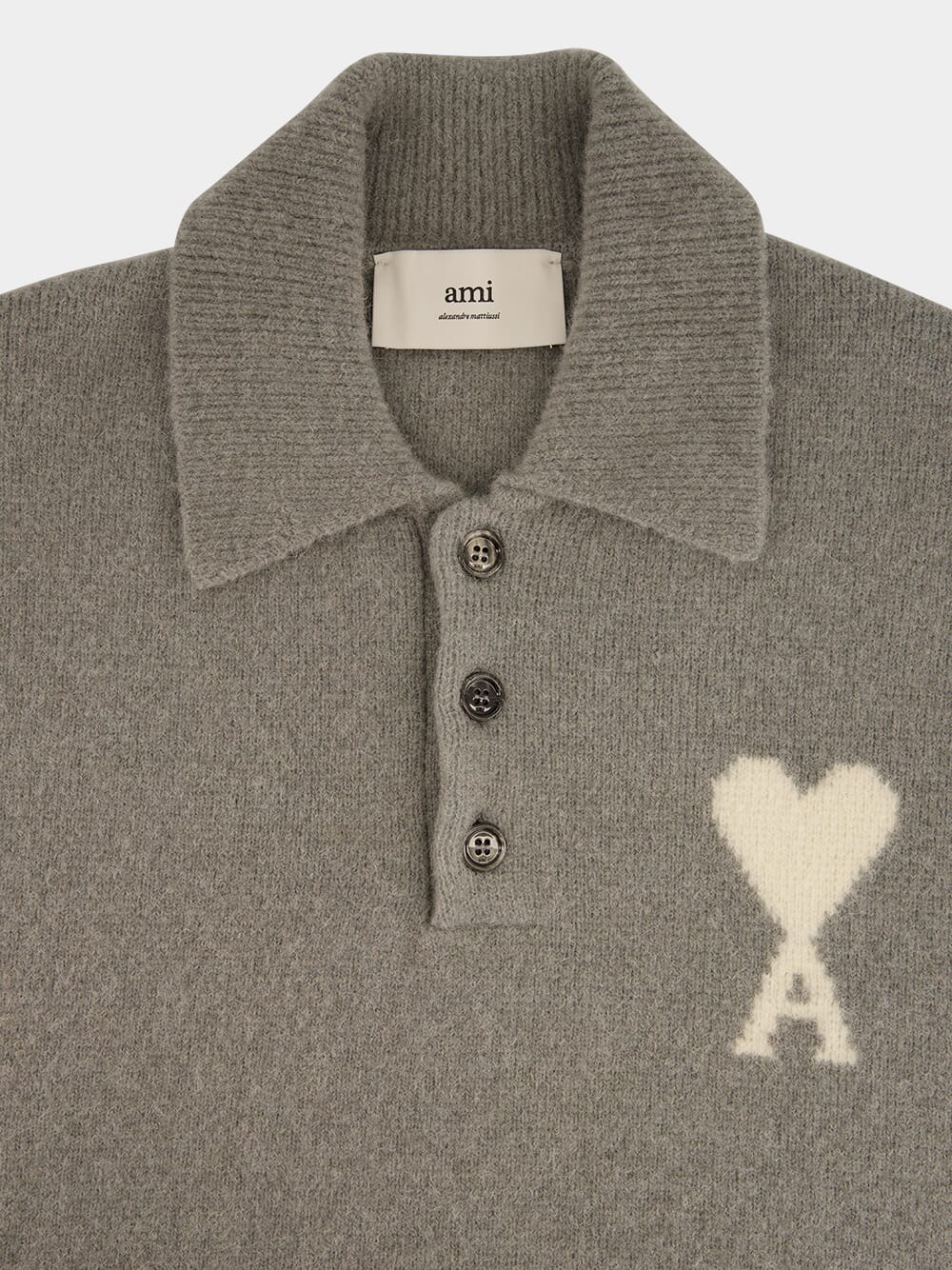 Grey Alpaca Ami De Coeur Polo Knit - Image 3