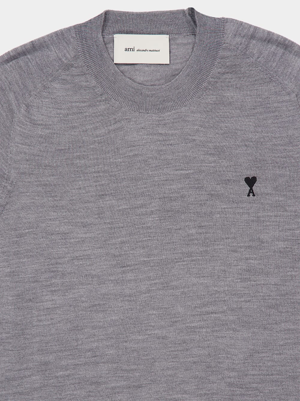 Grey Extrafine Merino Wool Crewneck Sweater - Image 3