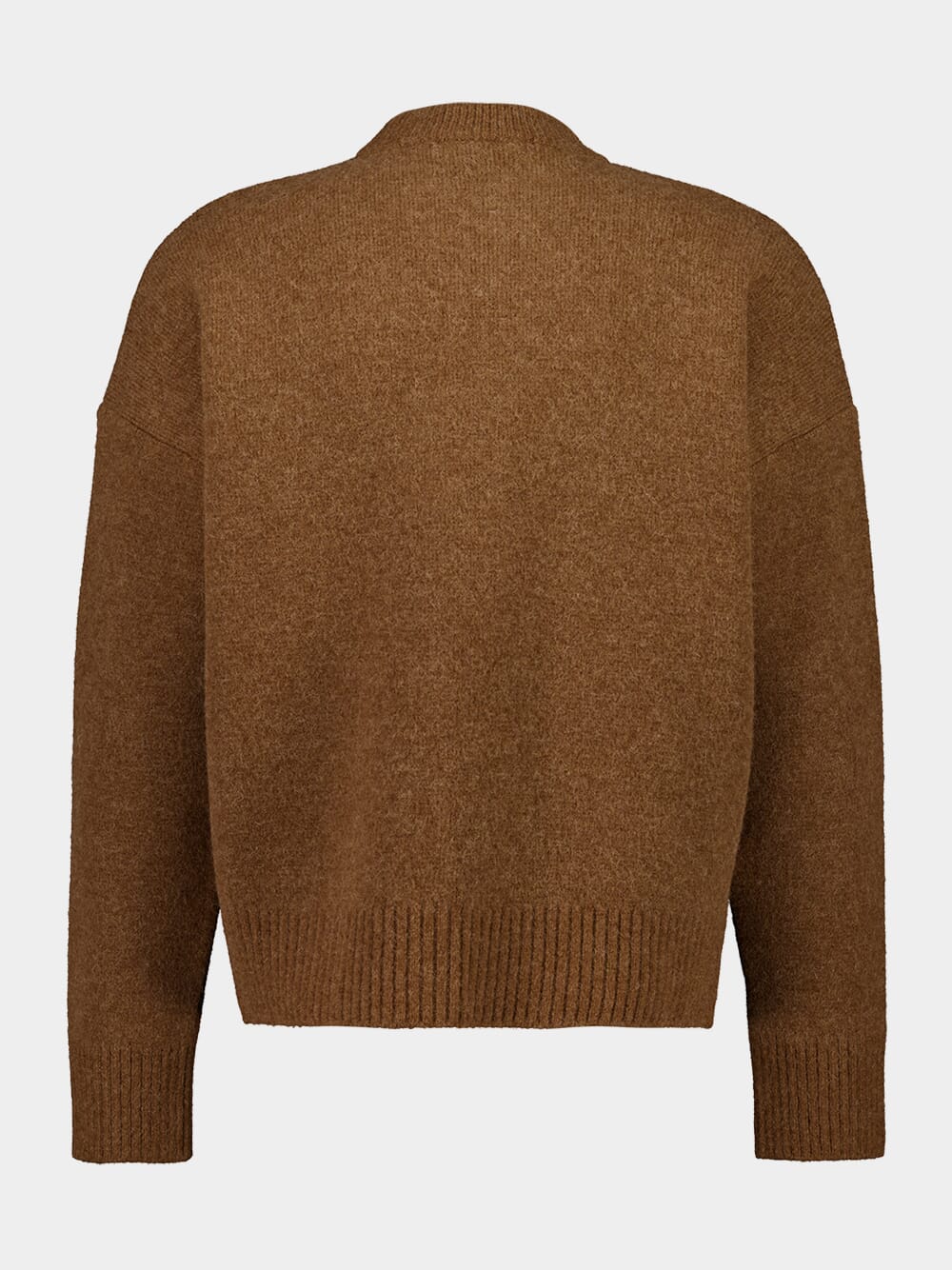 Hazelnut Brown Alpaca Ami De Coeur Crewneck Sweater - Image 3